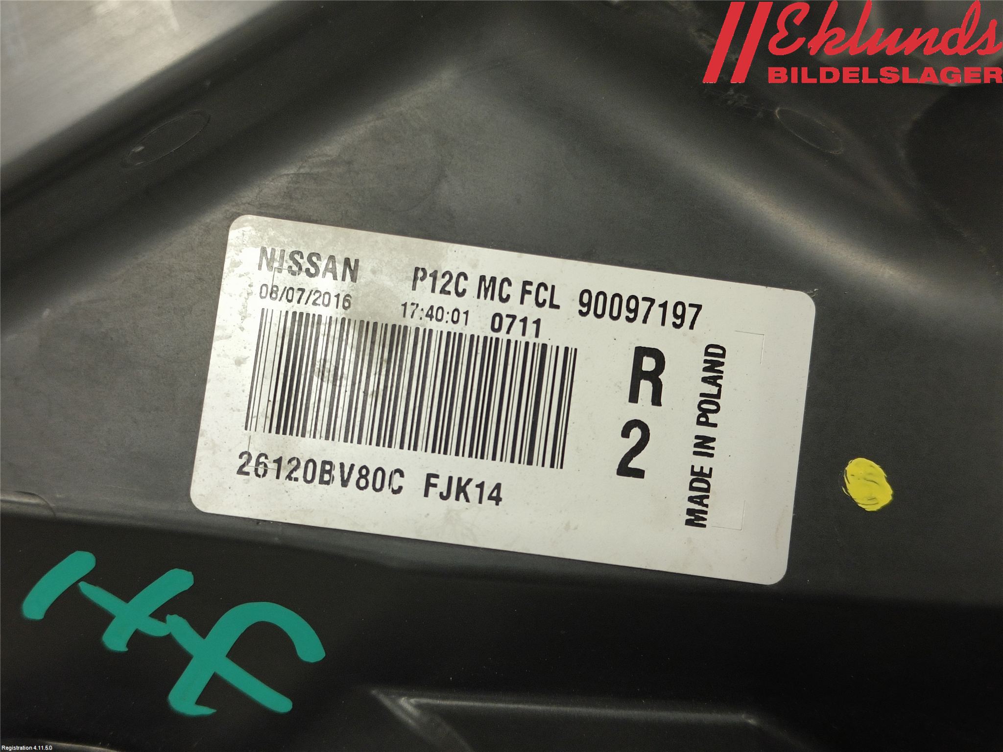 Nissan JUKE 14-19 Positionsljus Fram Hö
