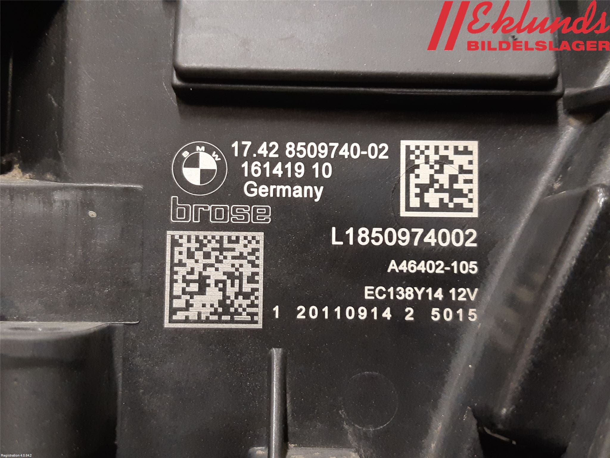 BMW 5 F10/F11/F18 09-17 Kylfläkt El