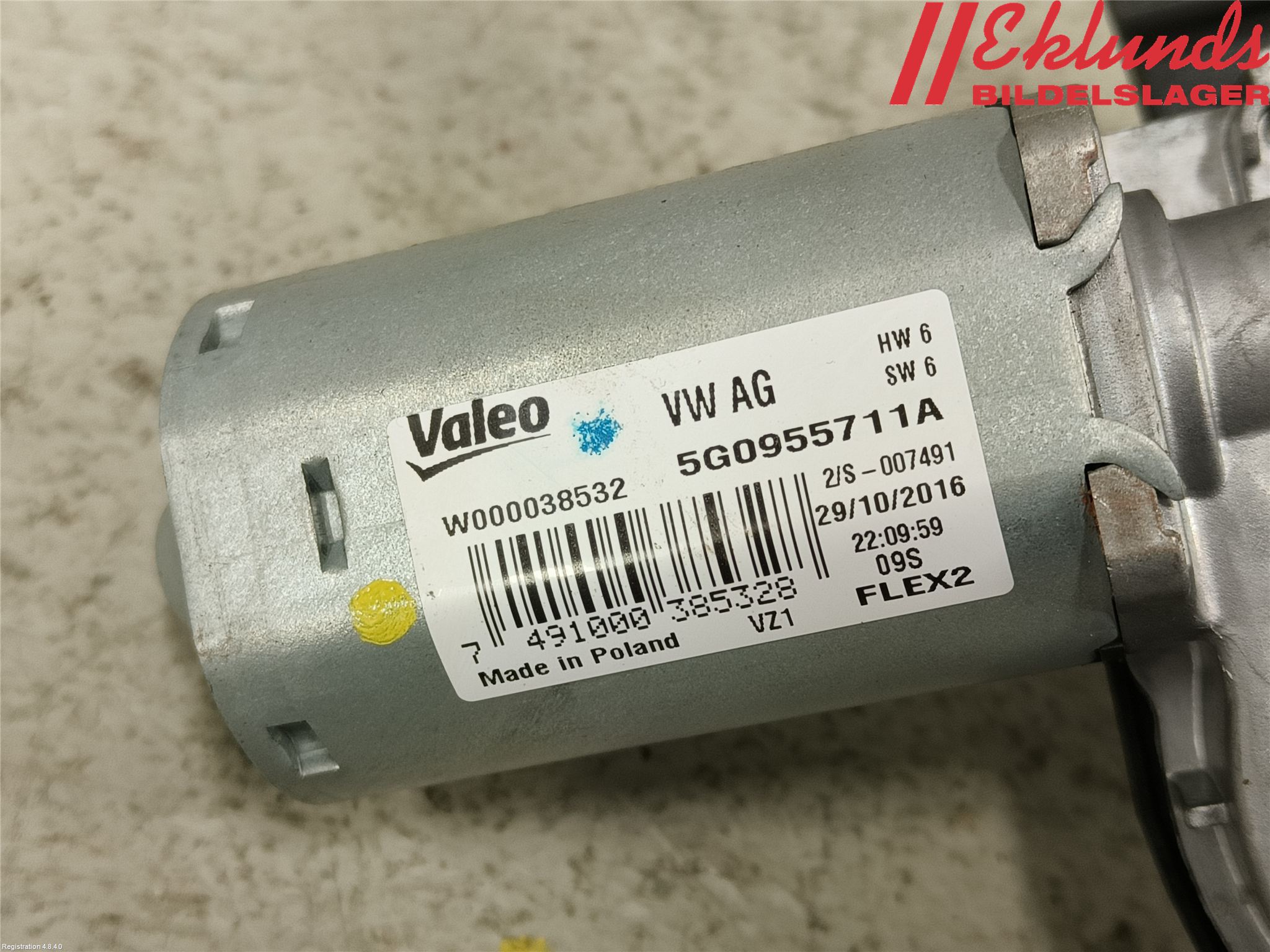 Volkswagen VW GOLF / E-GOLF VII 13-20 Torkarmotor Baklucka