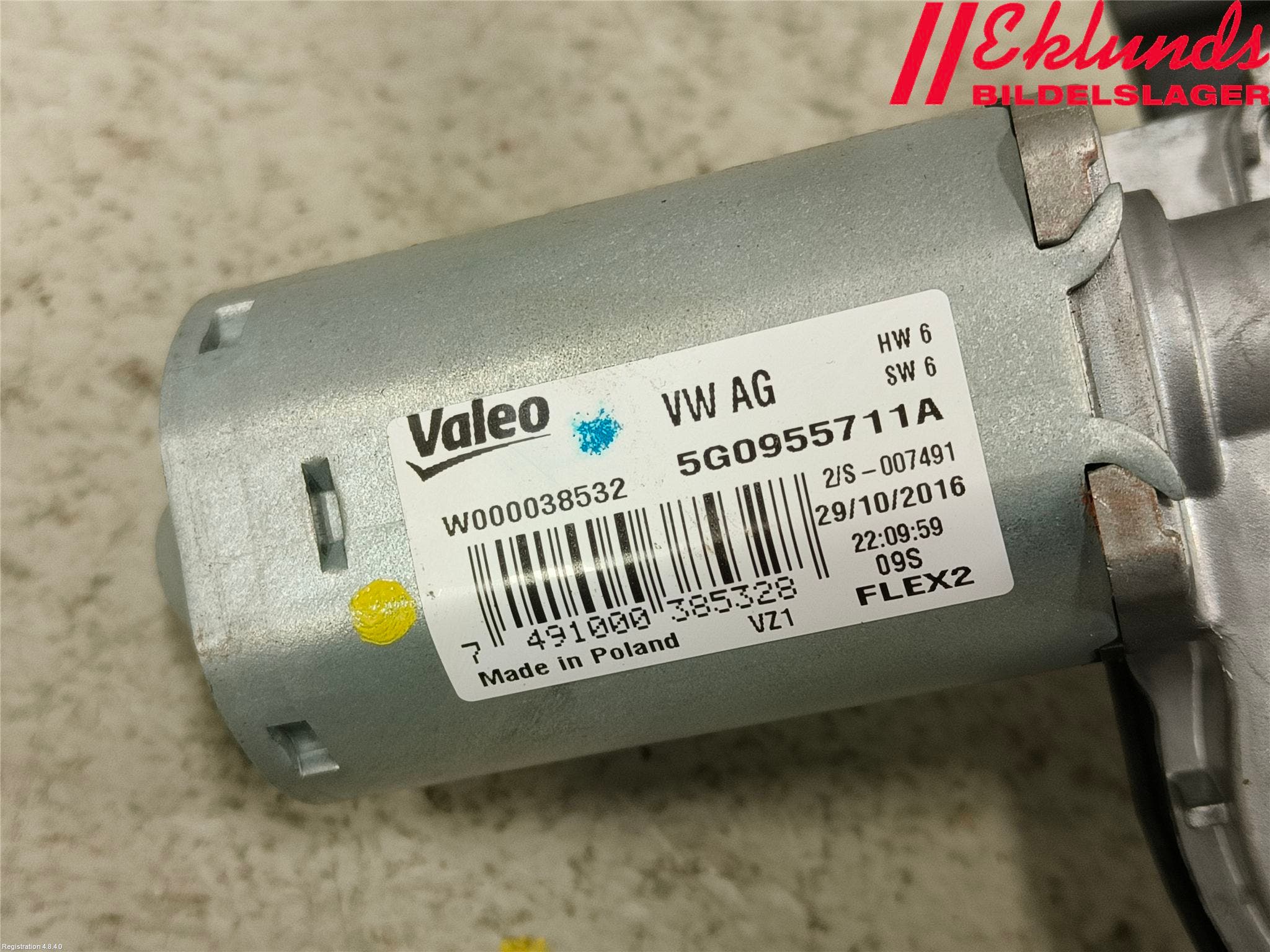 Volkswagen VW GOLF / E-GOLF VII 13-20 Torkarmotor Baklucka