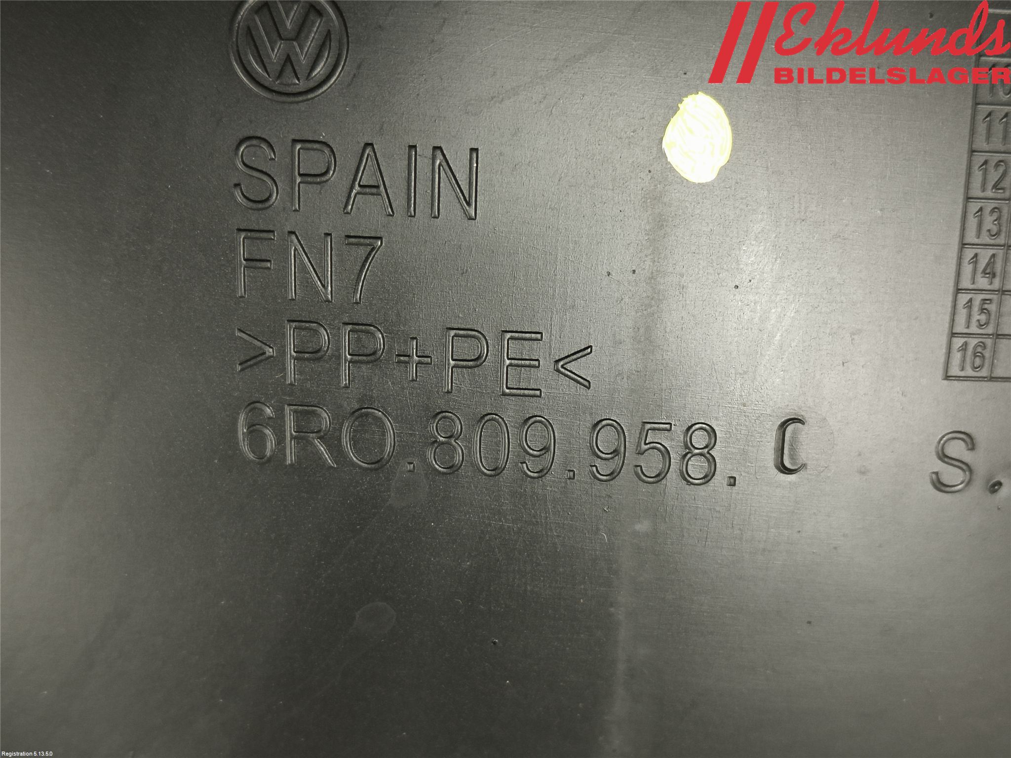 Volkswagen VW POLO 10-17 Skärm Inner