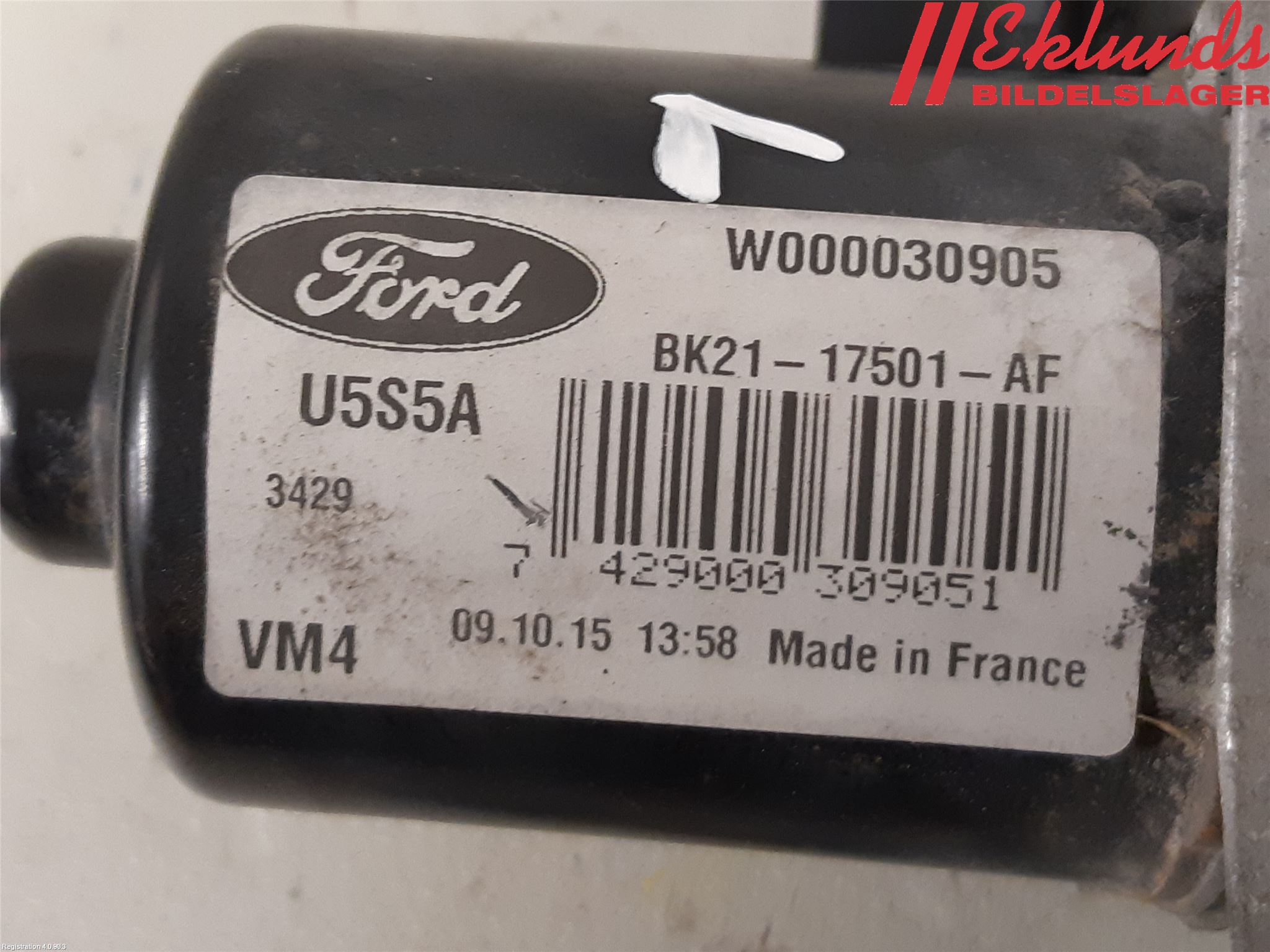 Ford TRANSIT/TOURNEO CUSTOM 13-24 Torkarmotor Vindruta