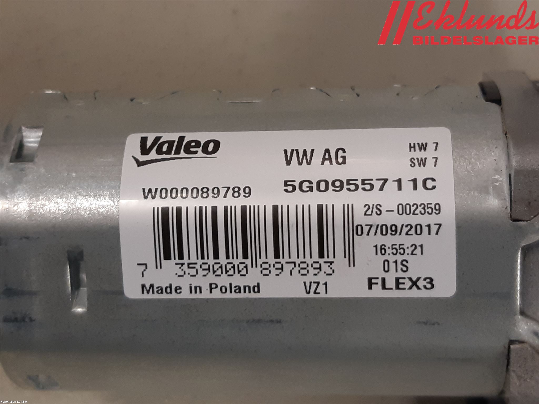Volkswagen VW PASSAT 15-19 Torkarmotor Baklucka