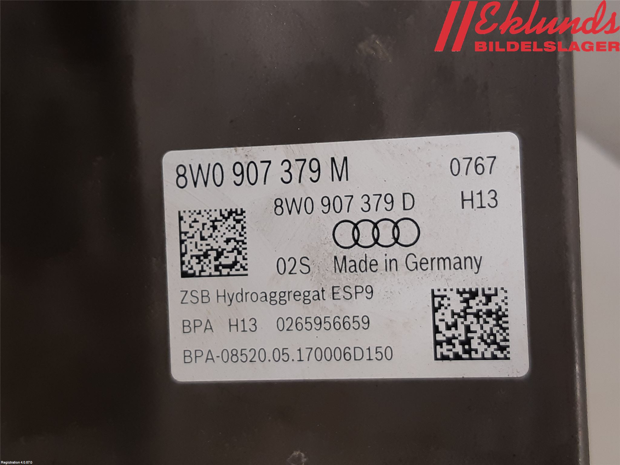 Audi A4/S4 B9 16-19 Abs Hydraulaggregat