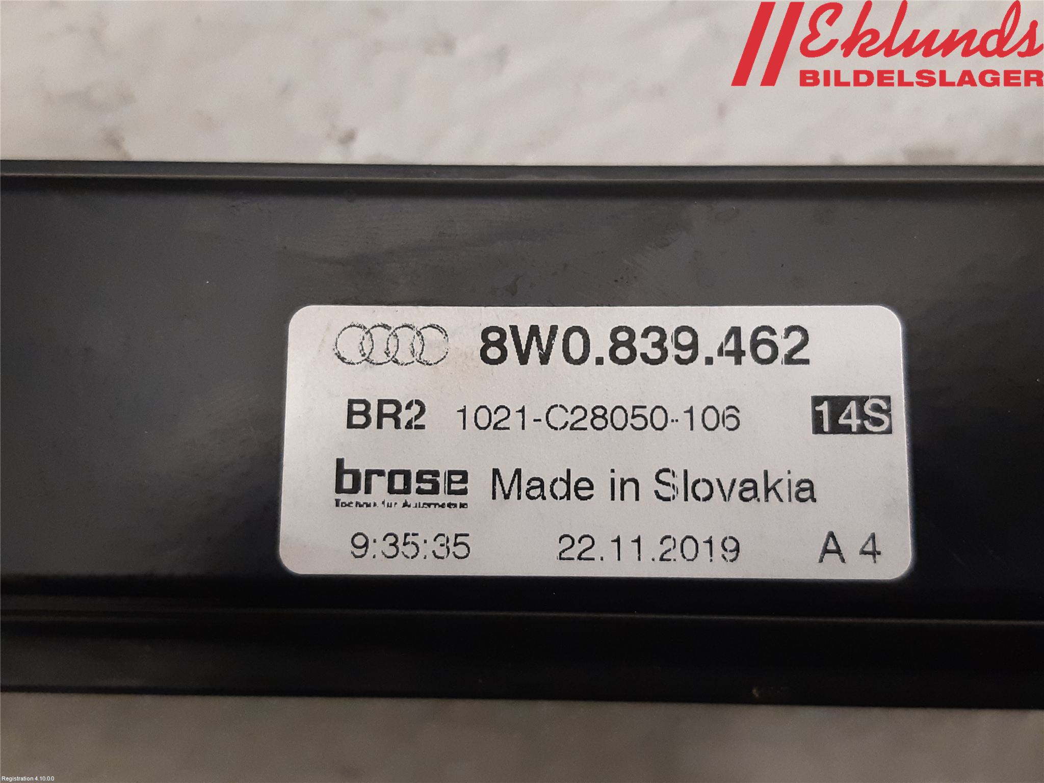 Audi A4/S4 B9 20- Fönsterhiss El Kompl