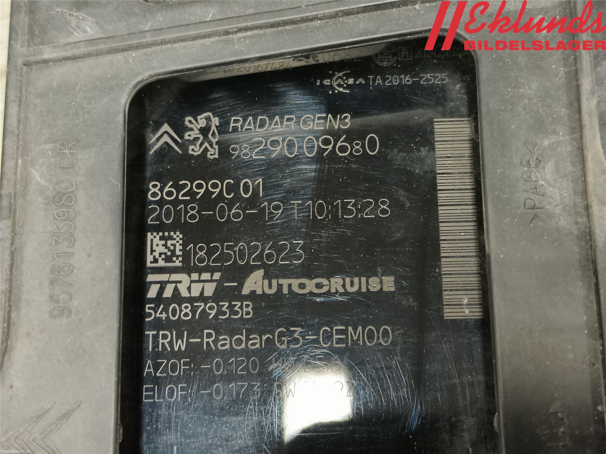 Peugeot 308 14-21 Sensor Aktivt Kollisionsskydd