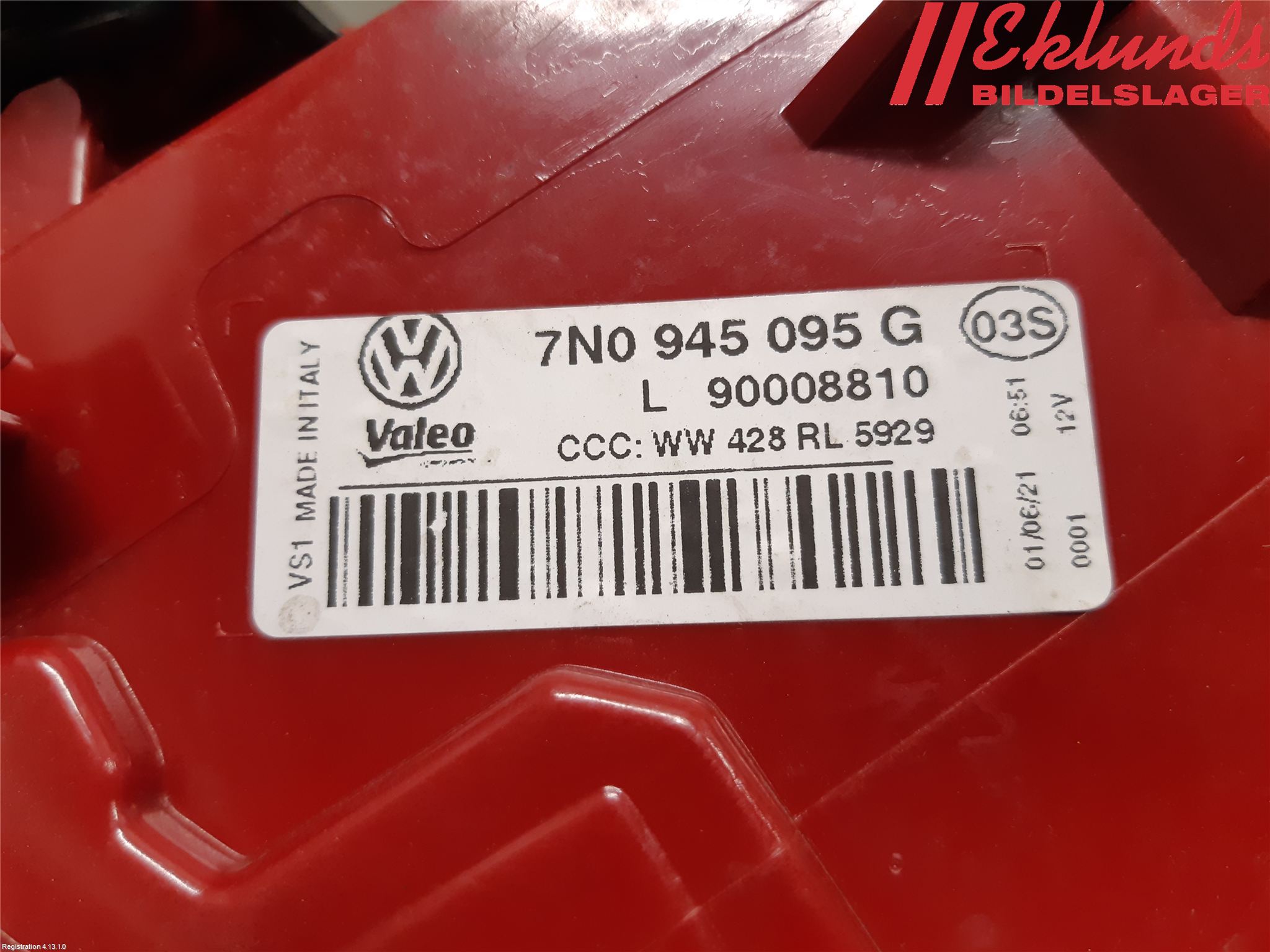 Volkswagen VW SHARAN 11- Bakljus Vänster