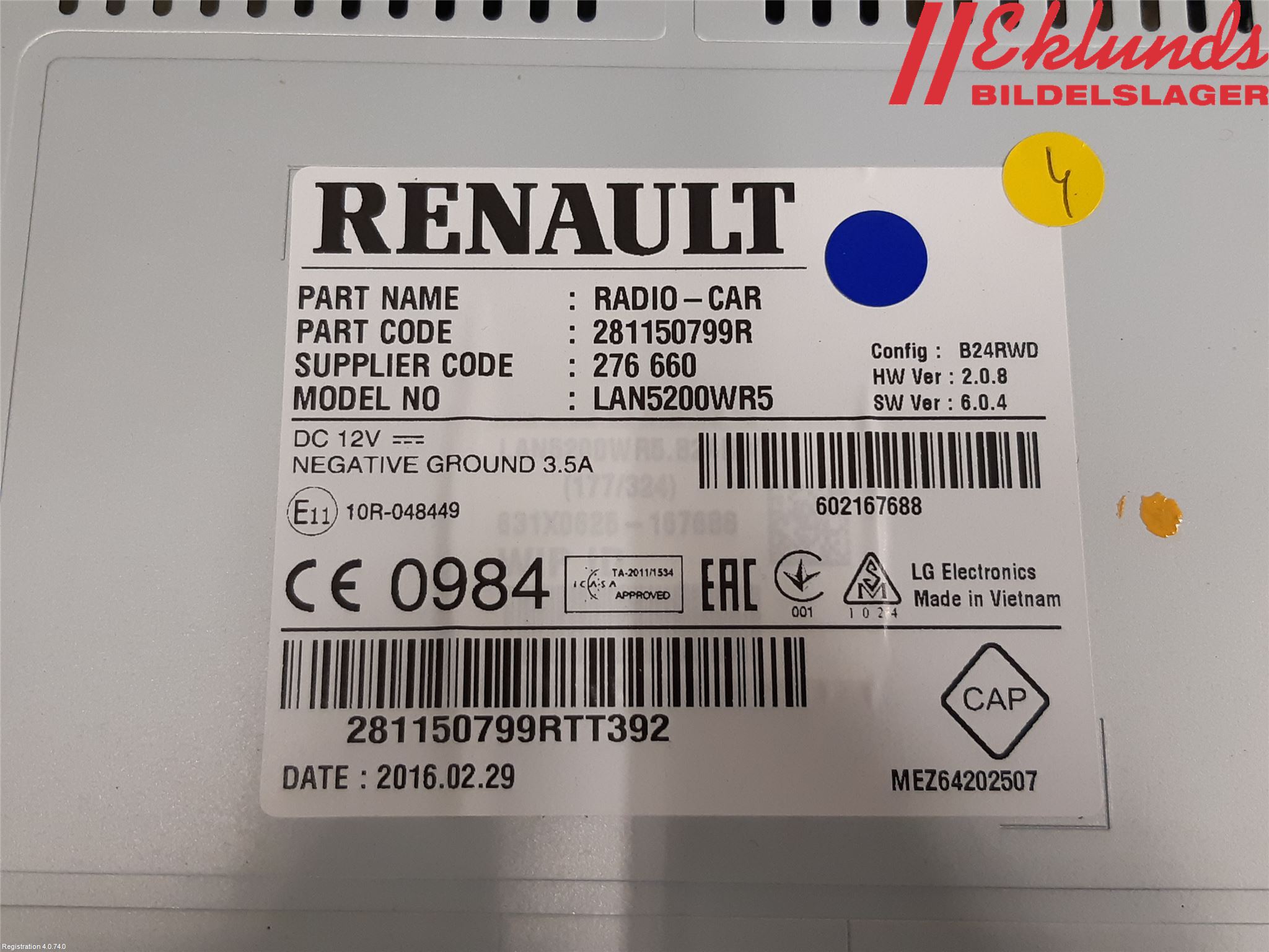 Renault CAPTUR 13-19 Cd Radio - Multimediapanel