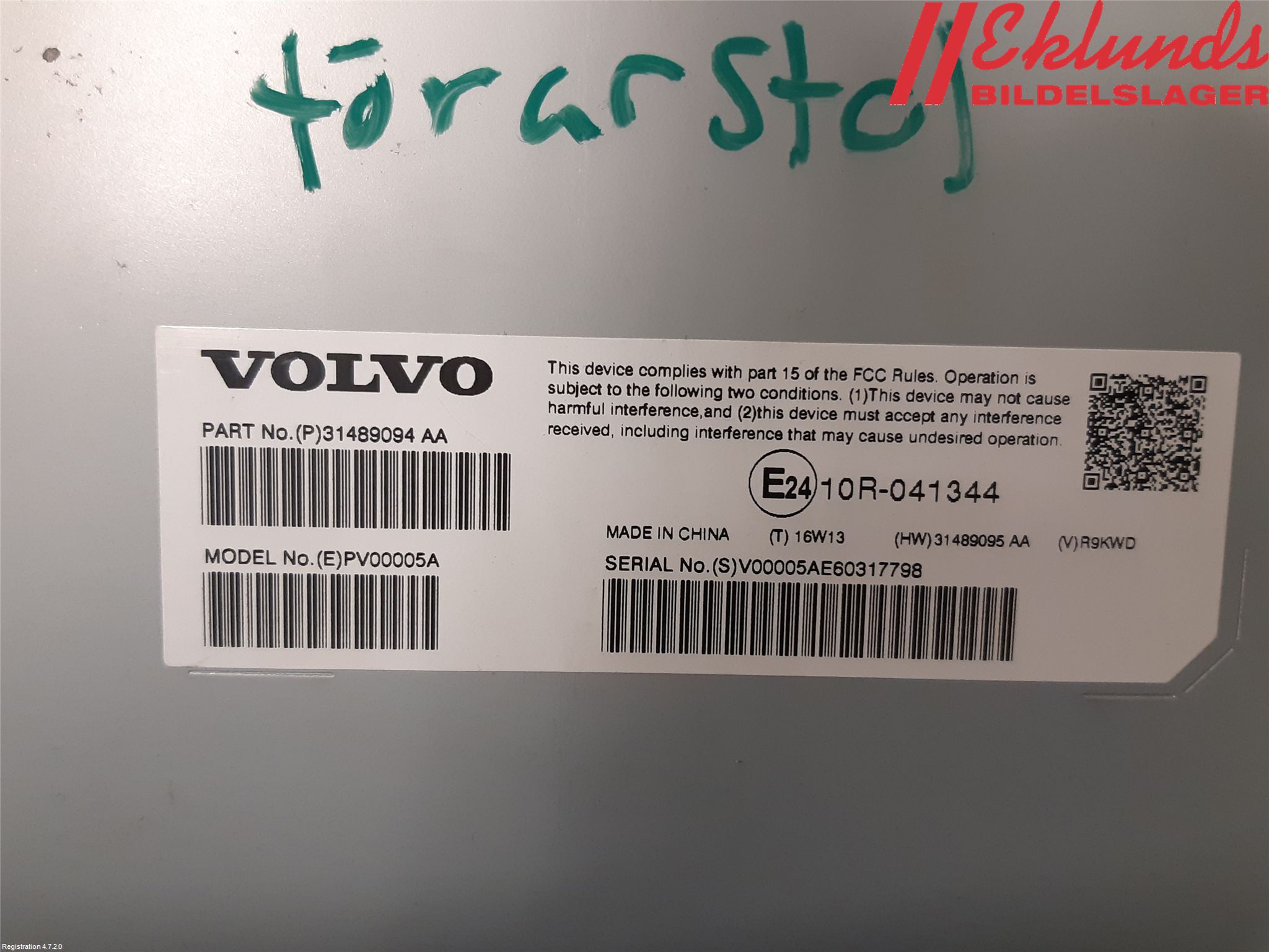 Volvo XC90/RECHARGE 16- Radio-Stereo Förstärkare