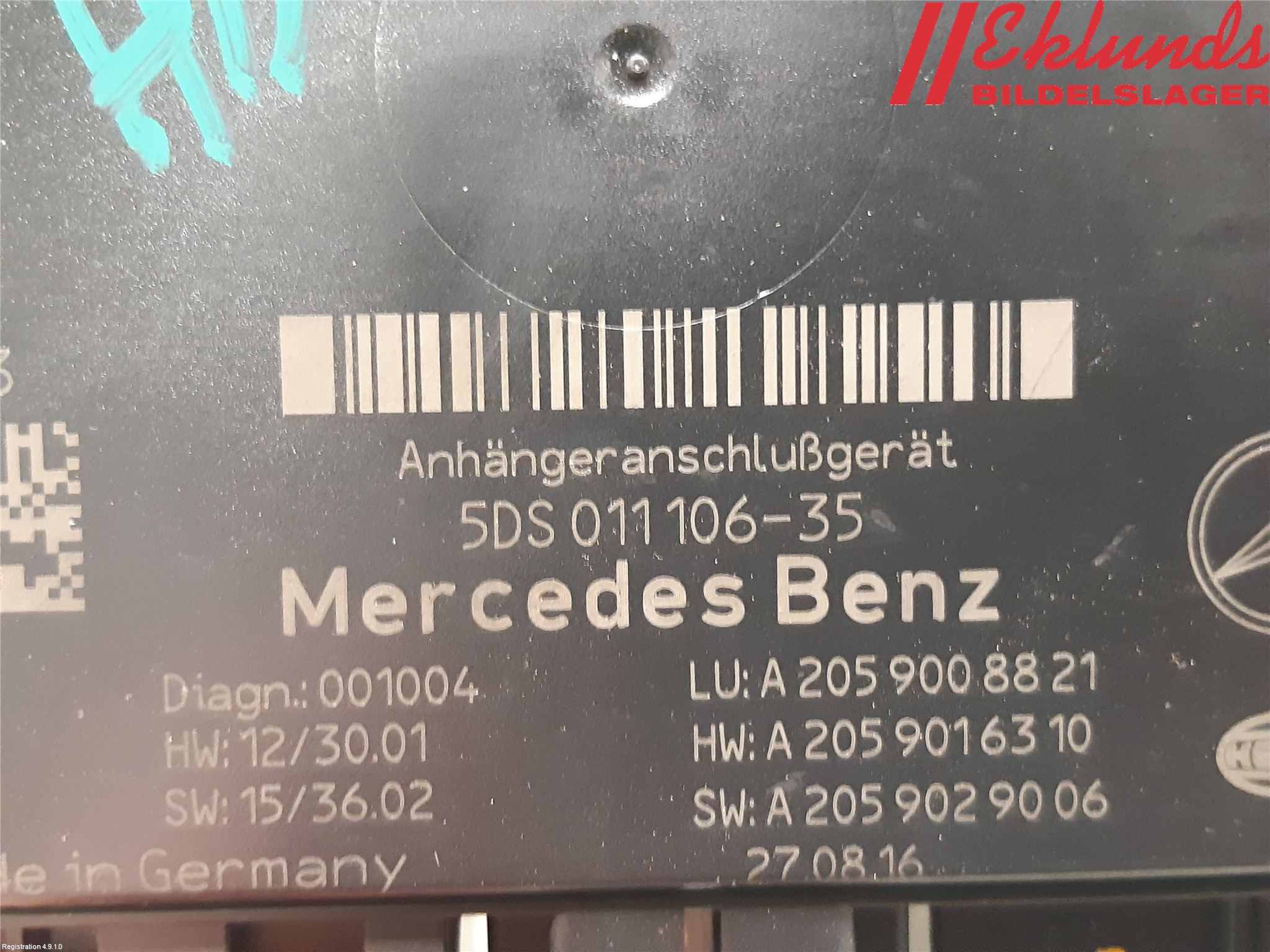 Mercedes-Benz MB C-KLASS (W205) 14-21 Styrenhet Dragkrok