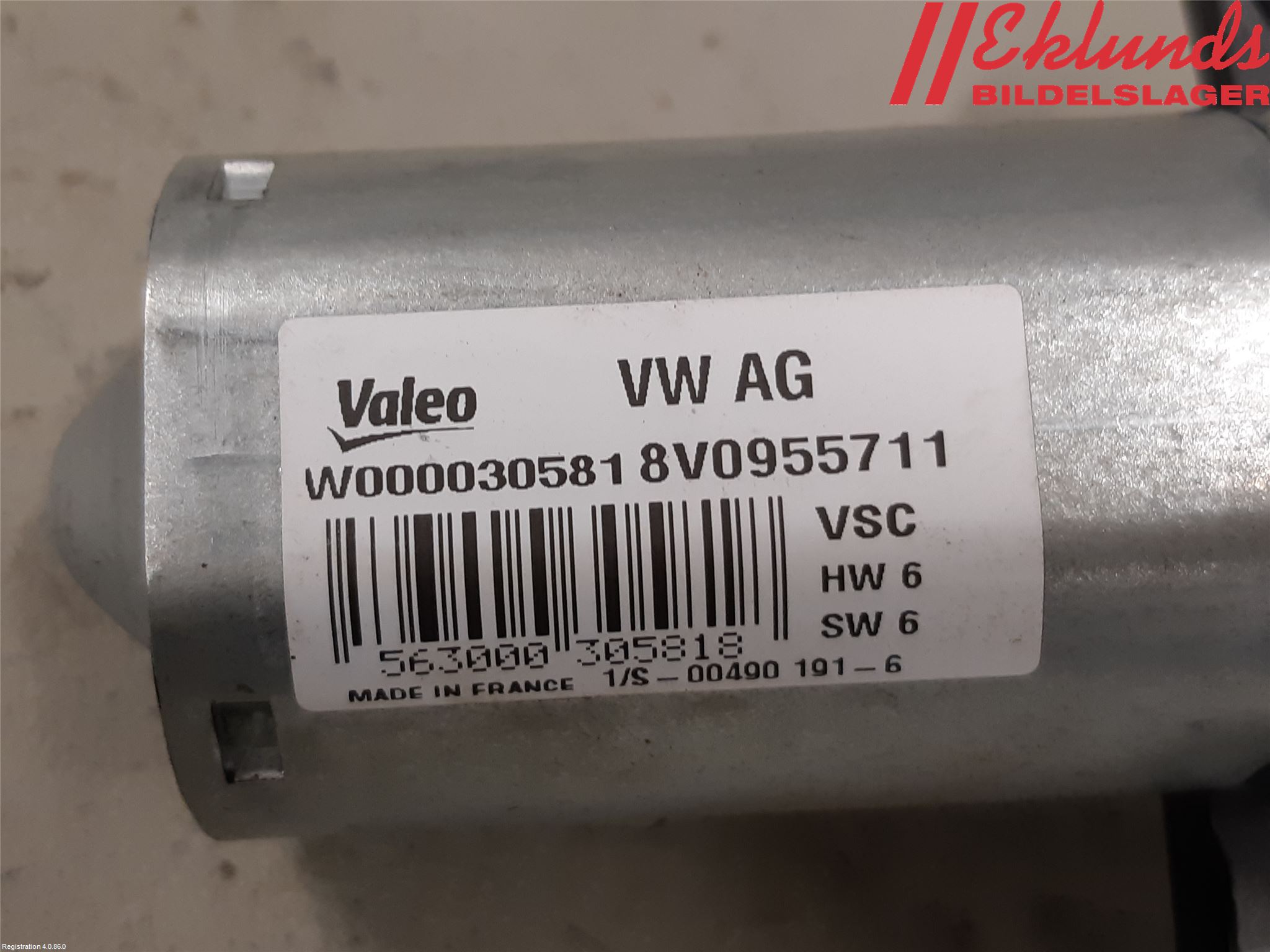 Audi A3/S3 8V 13-20 Torkarmotor Baklucka