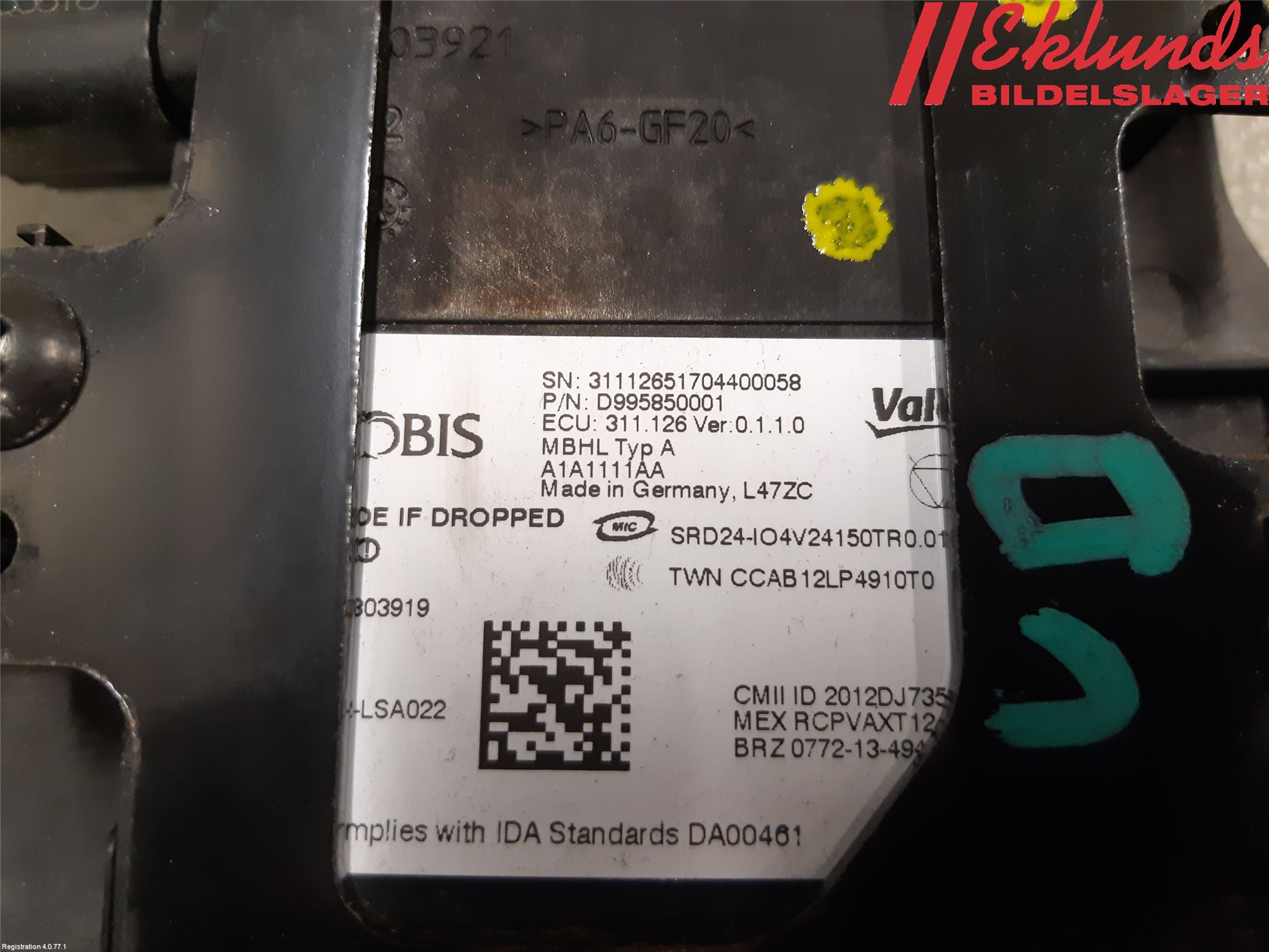 Kia SPORTAGE (QL) 16-21 Sensor Aktivt Kollisionsskydd