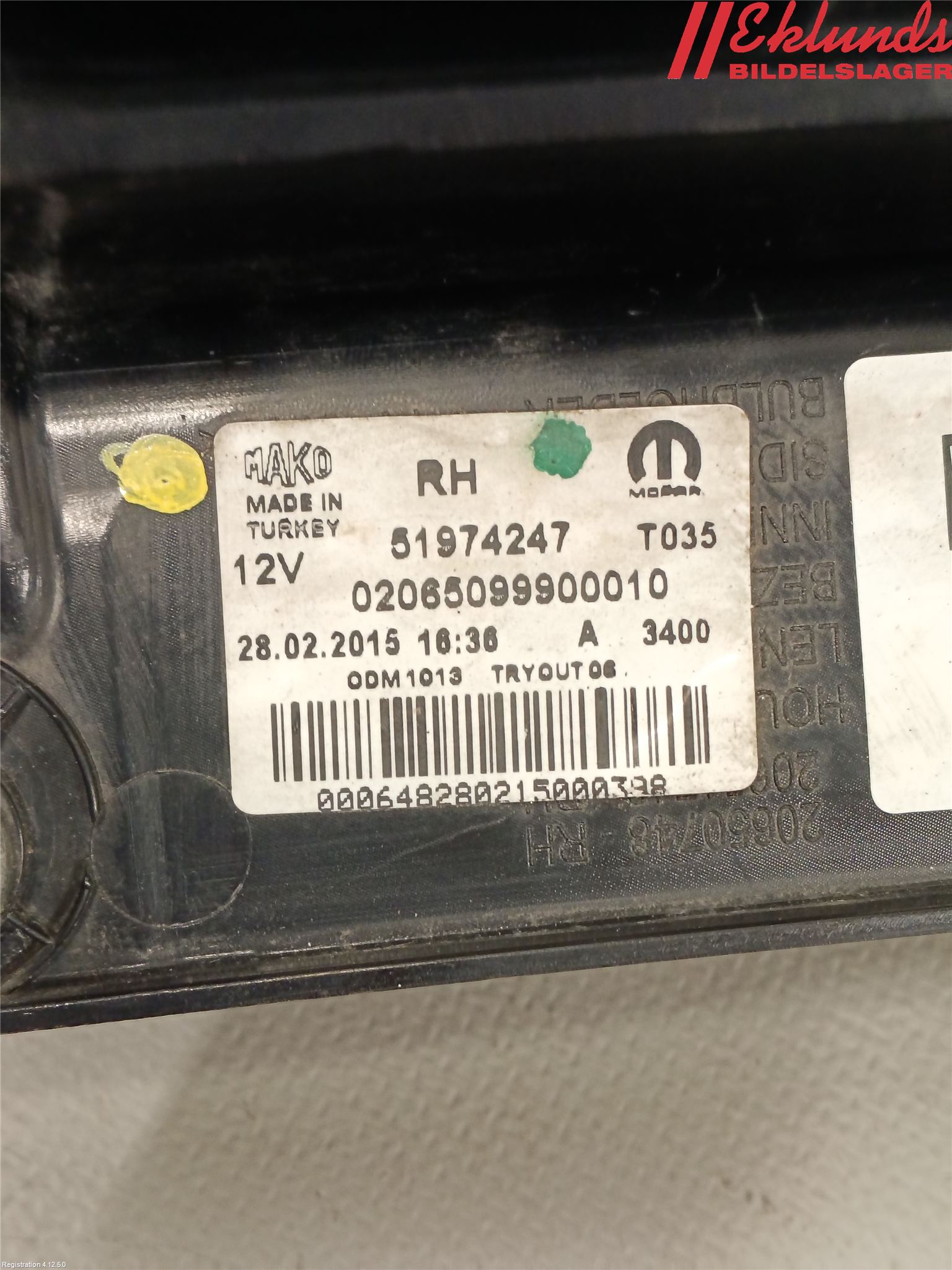 Fiat DOBLO CARGO Bakljus Höger