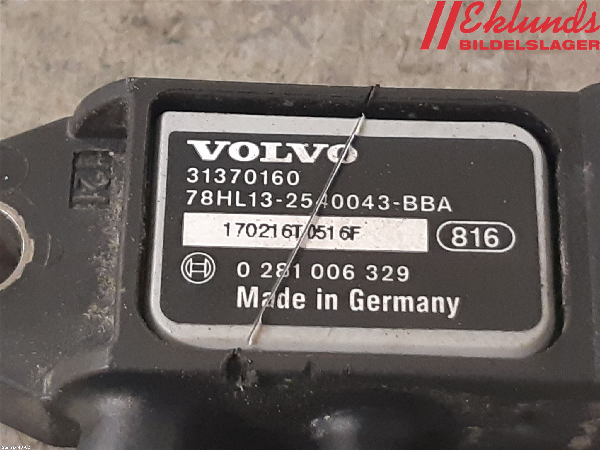 Volvo V40 12-19 Givare Temp-Tryck Avgas