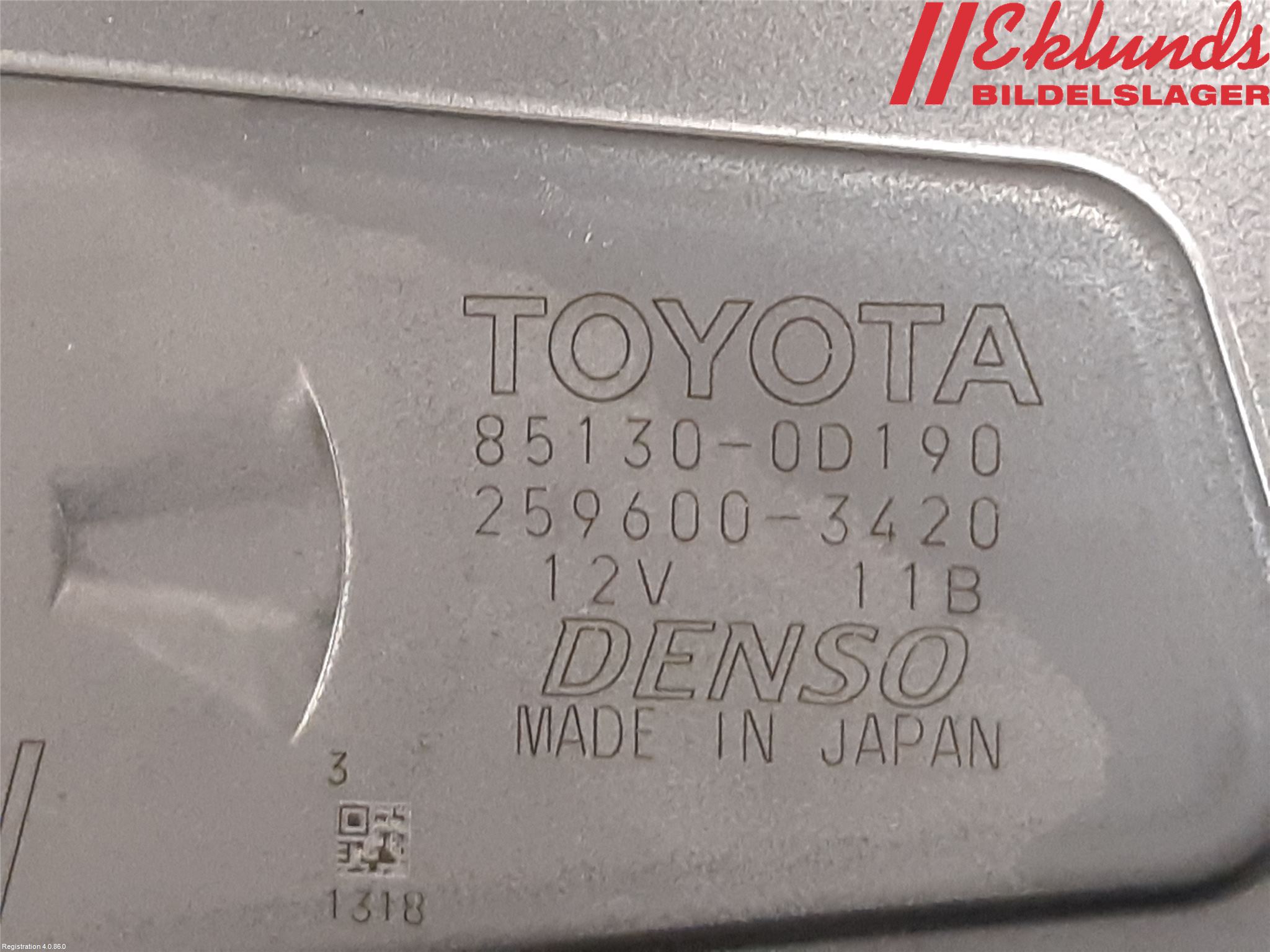Toyota YARIS XP130 15-20 Torkarmotor Baklucka