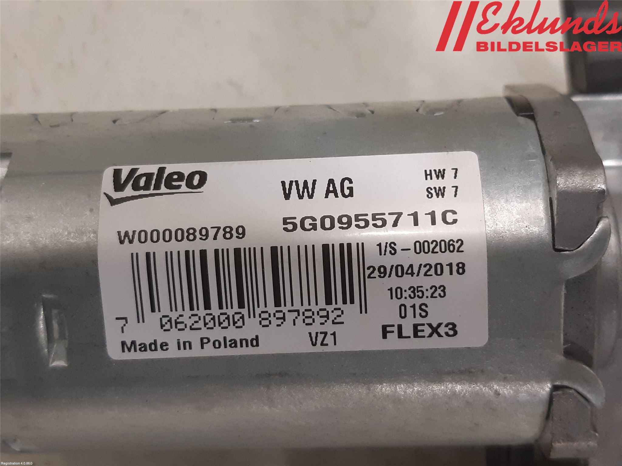 Volkswagen VW POLO VI 18->> Torkarmotor Baklucka