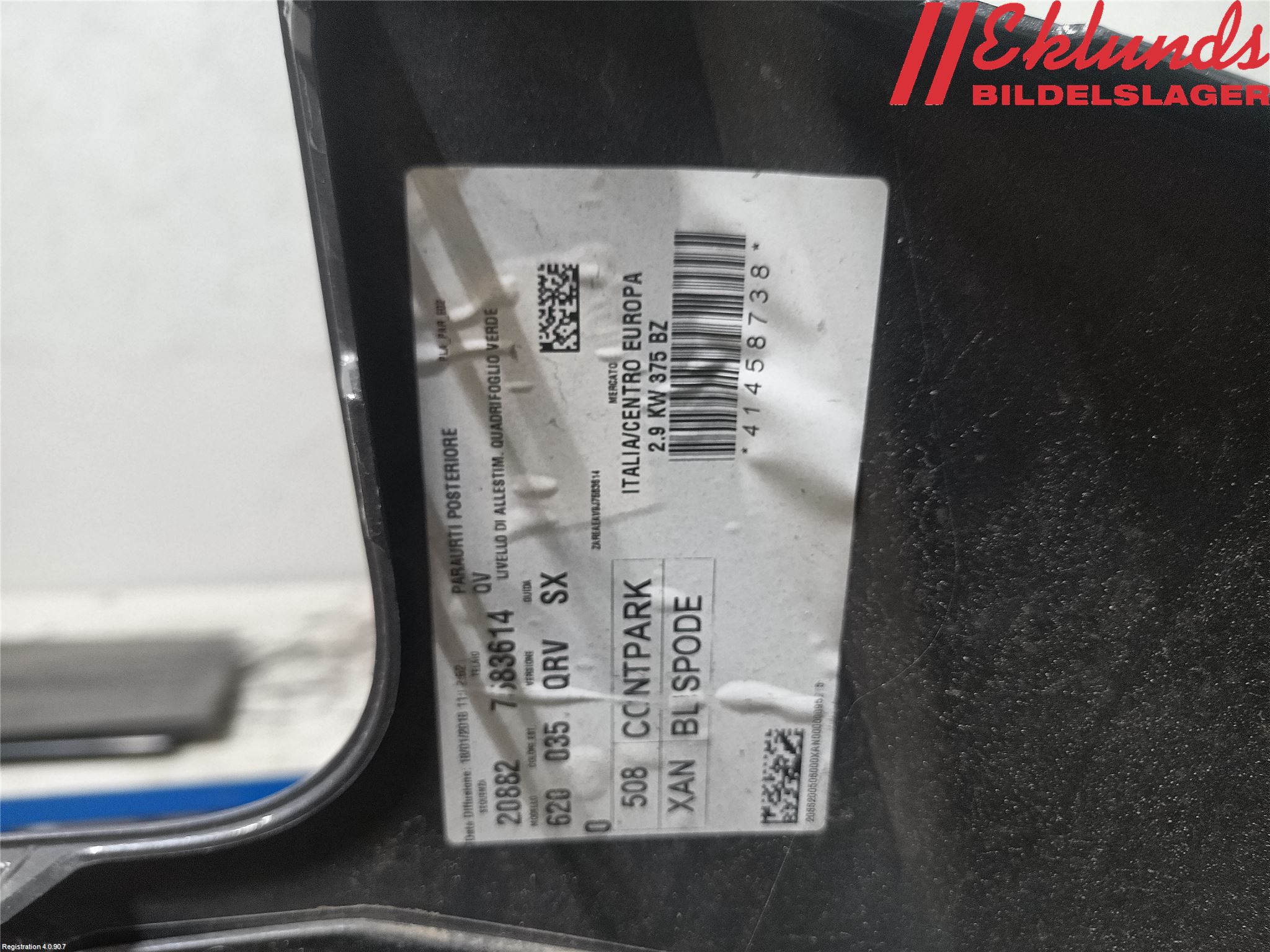 Alfa GIULIA Stötfångarbeklädnad Bak