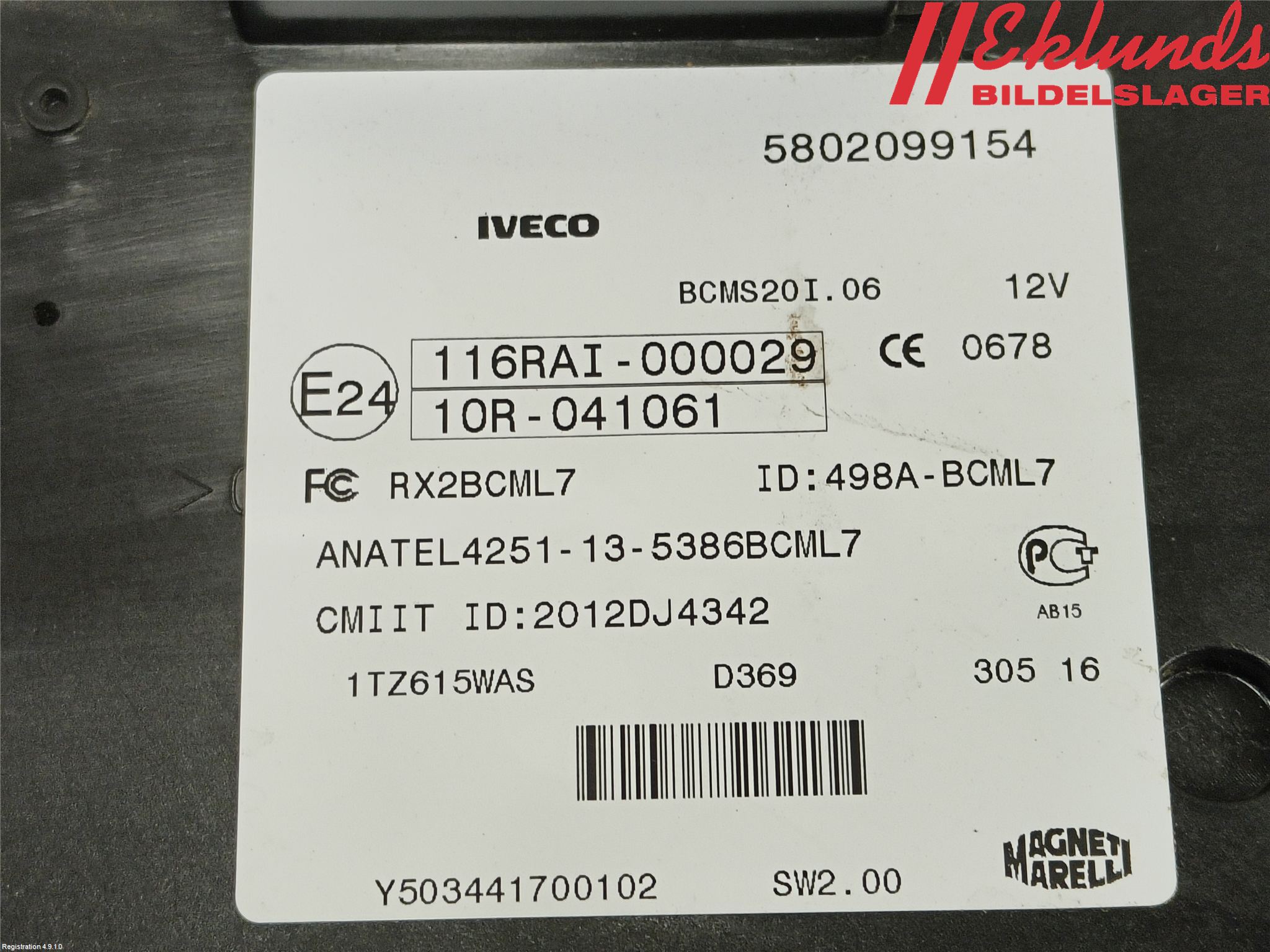 Iveco DAILY 14->> Säkringsdosa-Elcentral Lock