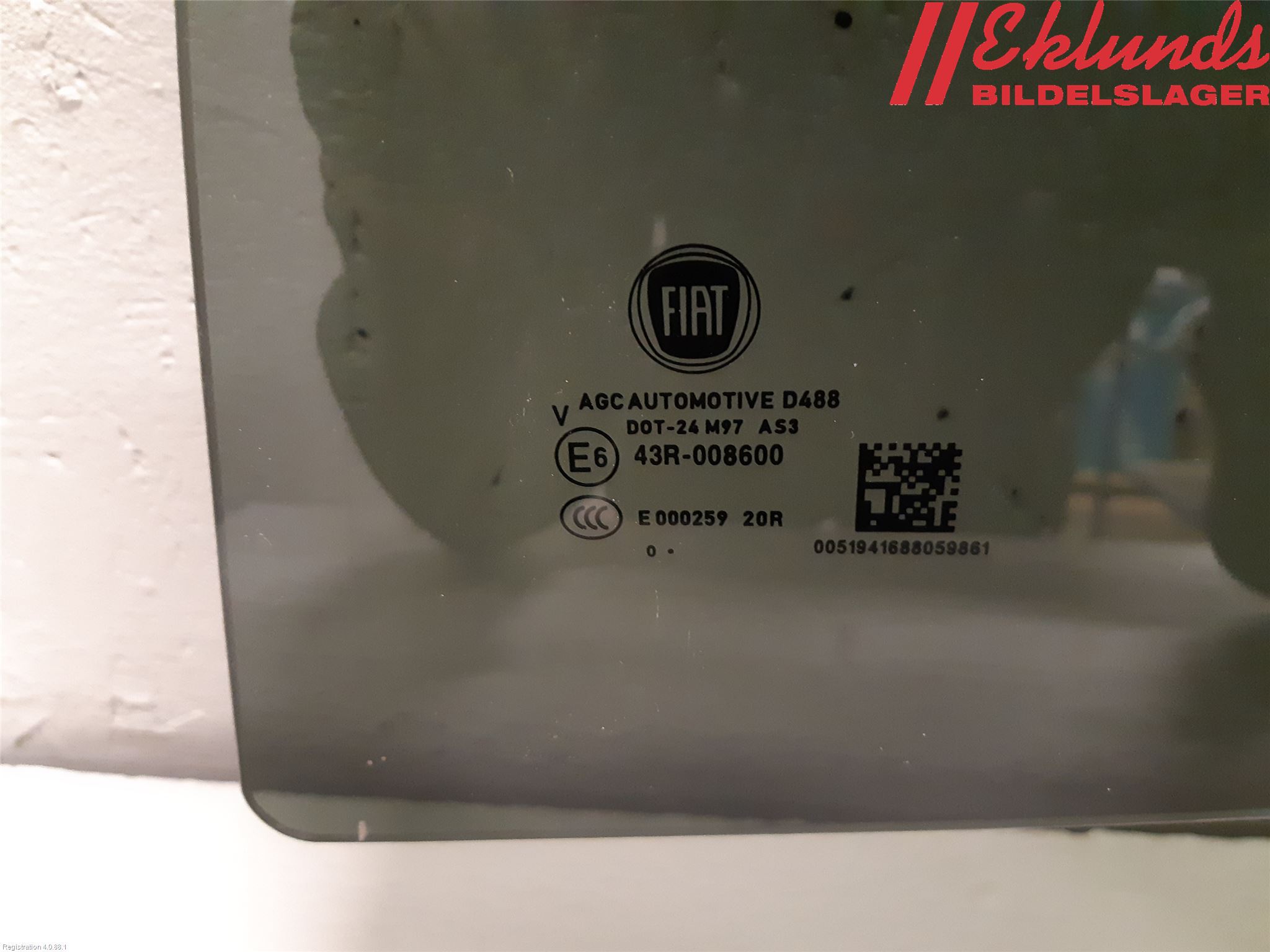 Fiat 500X 15- Dörruta Bak Vänster