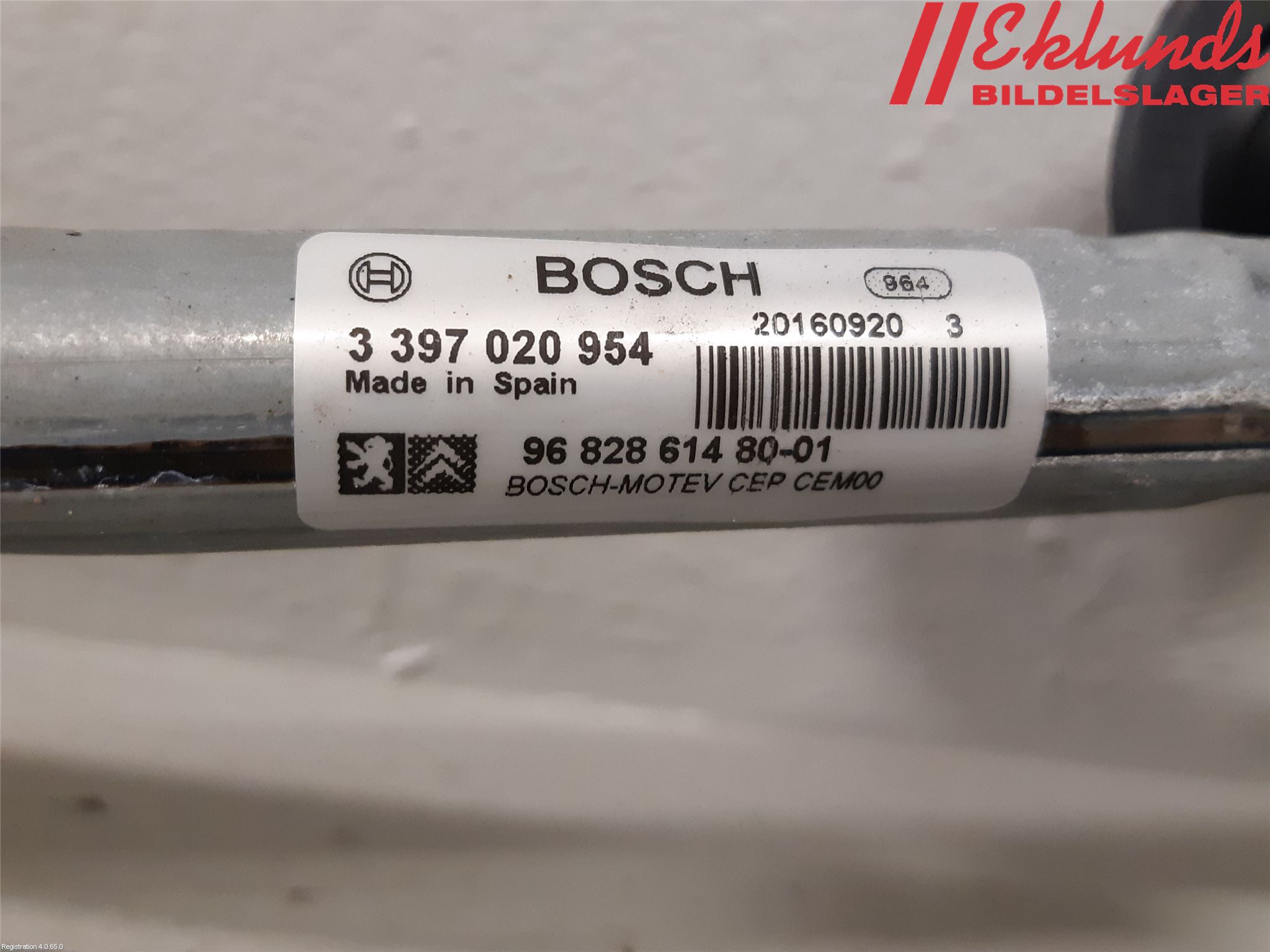 Citroen BERLINGO 08-18 Torkarmekanism Vindruta