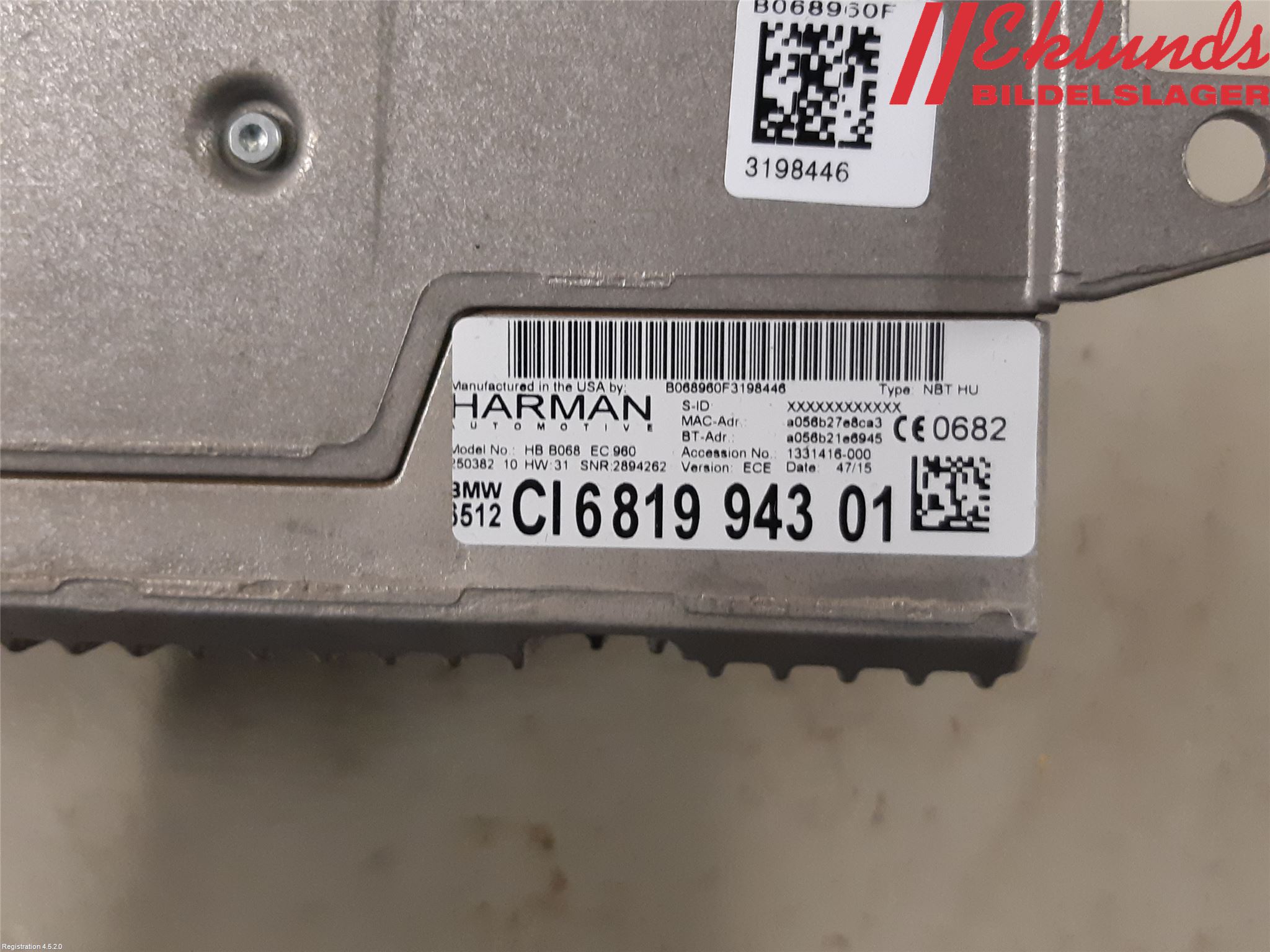 BMW X3 F25 10-17 Cd Radio - Multimediapanel