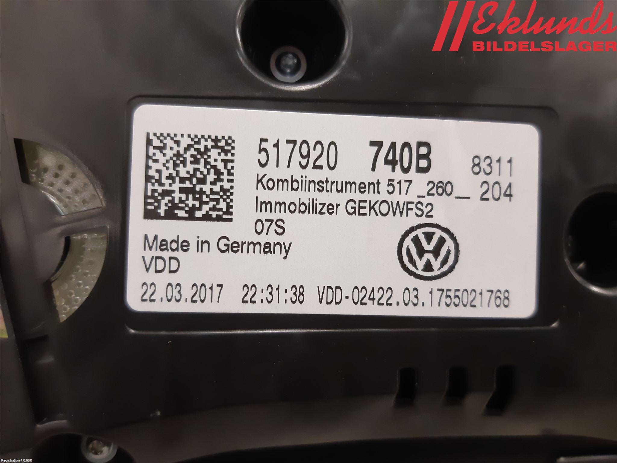 Volkswagen VW GOLF SPORTSVAN 15-20 Instrument Komb