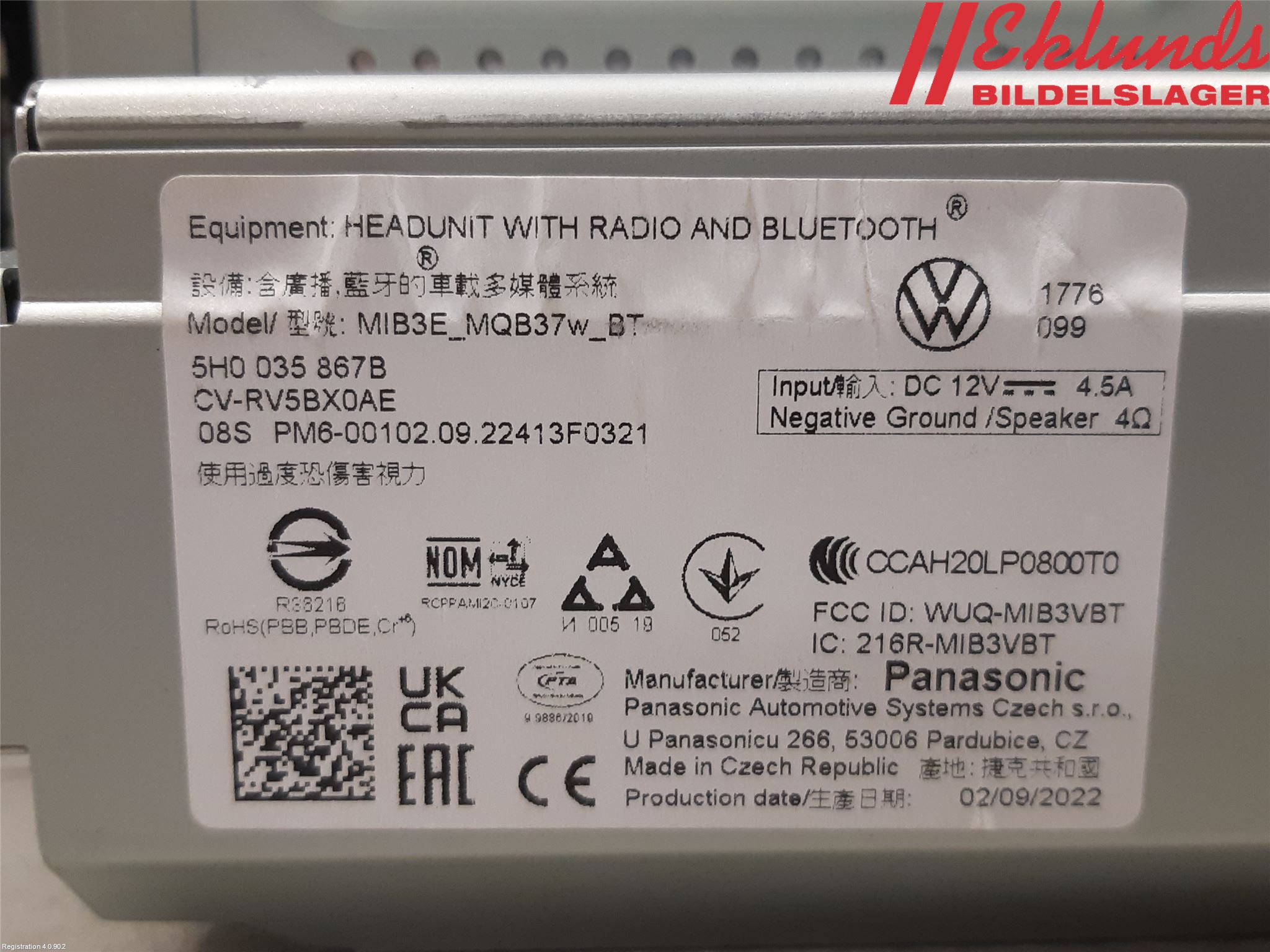 Volkswagen VW CADDY 21- Cd Radio - Multimediapanel