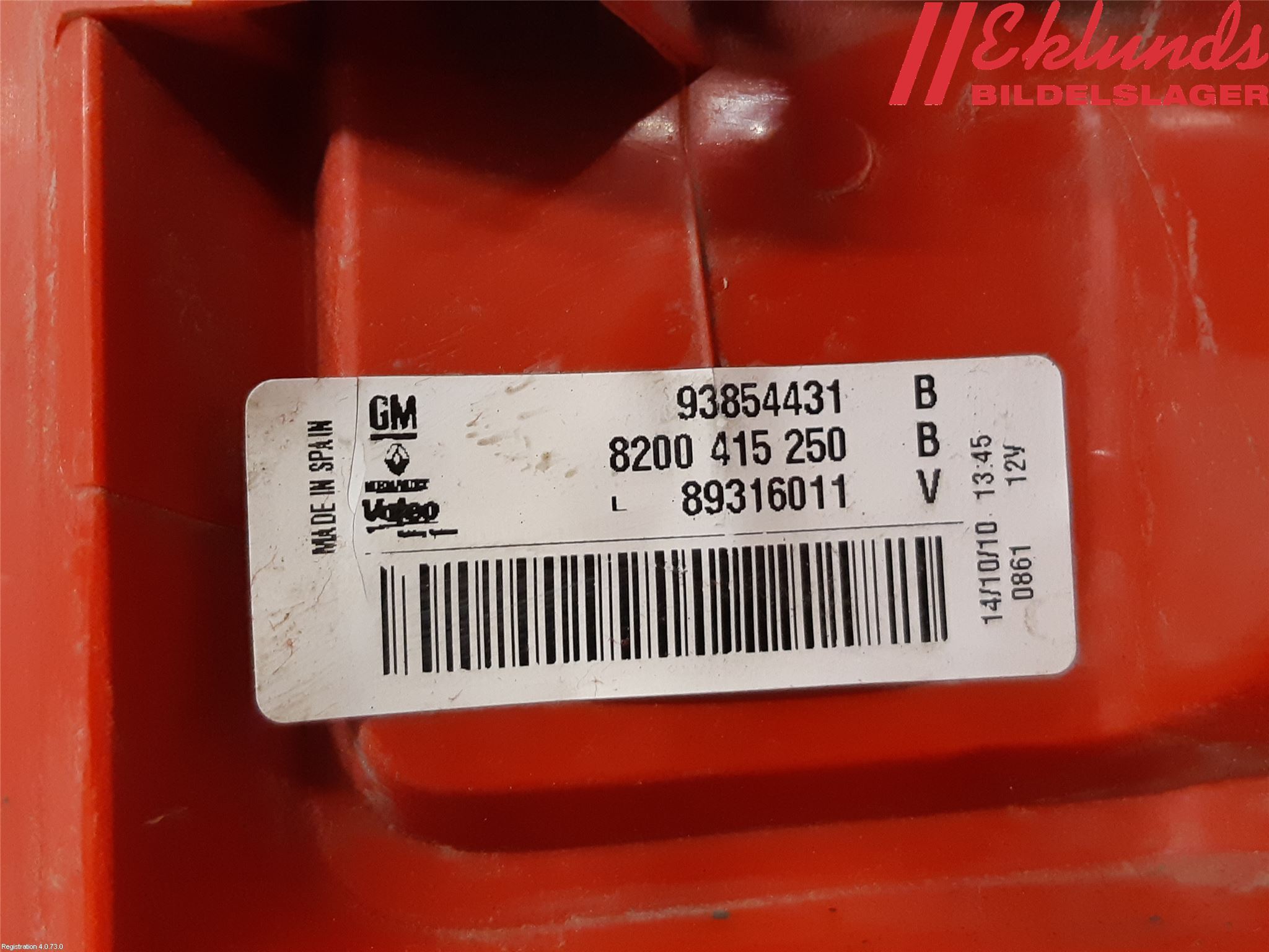 Opel VIVARO 01-14 Bakljus Vänster