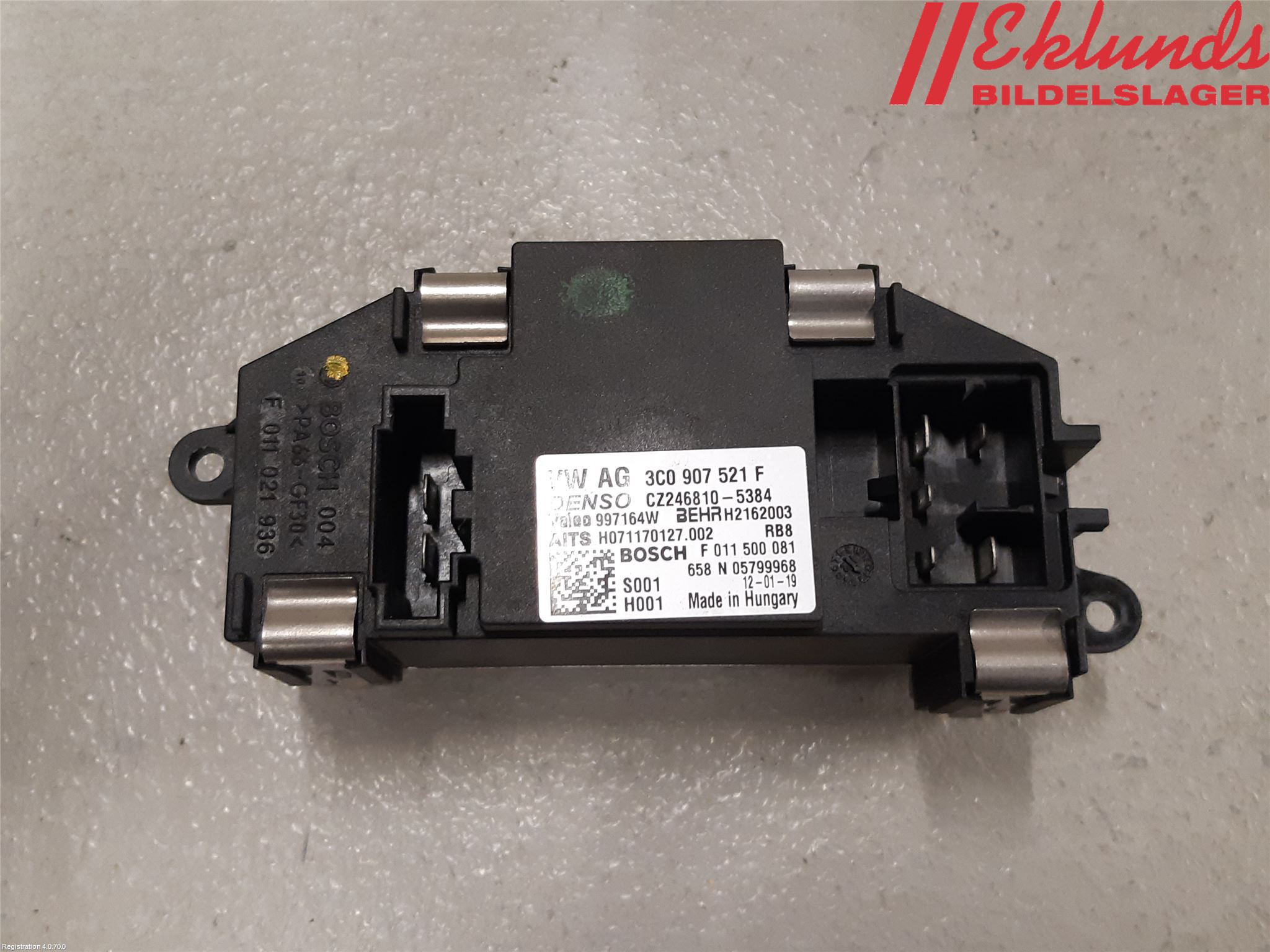 Volkswagen VW GOLF PLUS/CROSS GOLF 04-14 Värmefläktsmotstånd