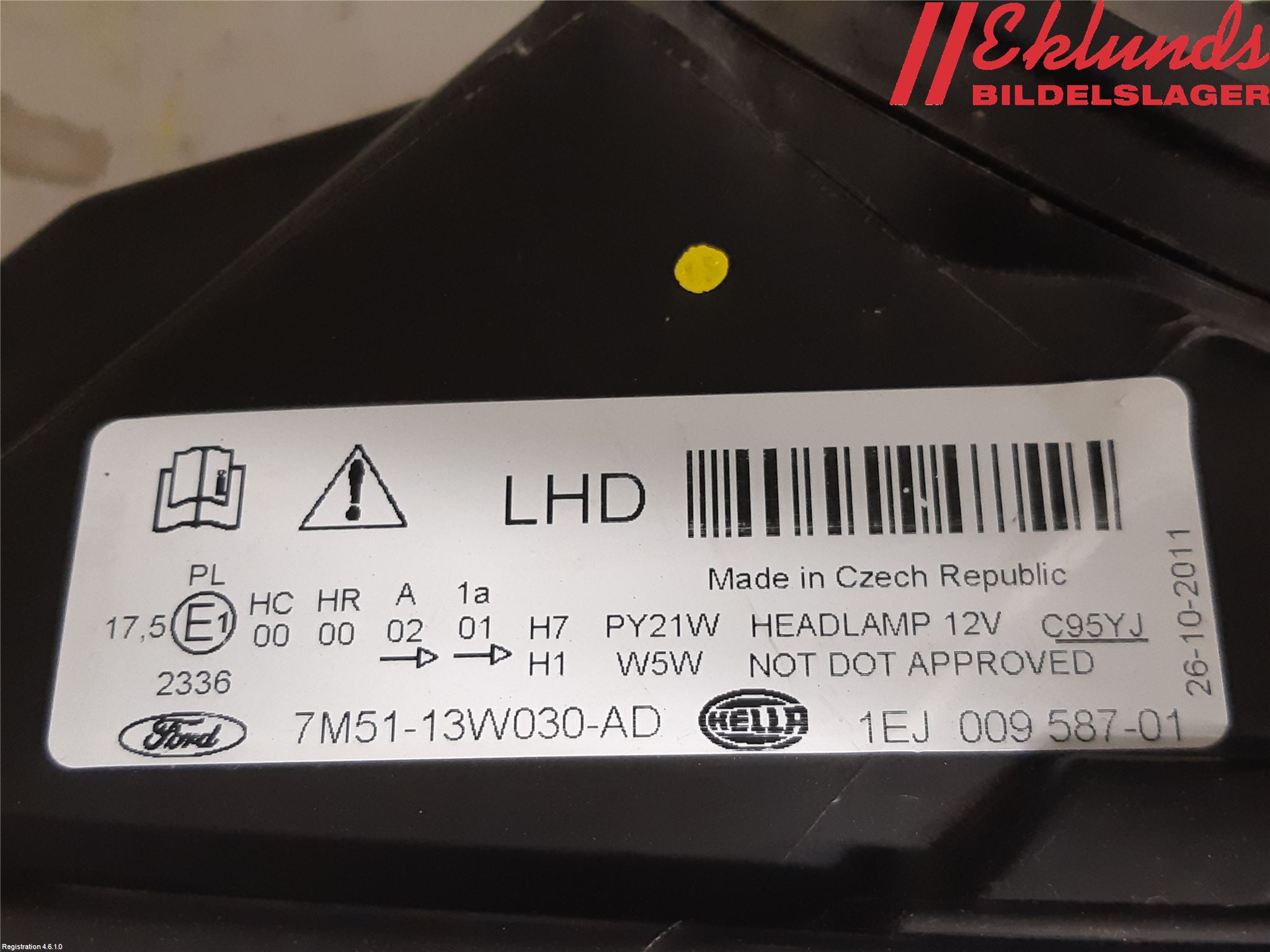 Ford FOCUS C-MAX I 07-10 Strålkastare Vänster