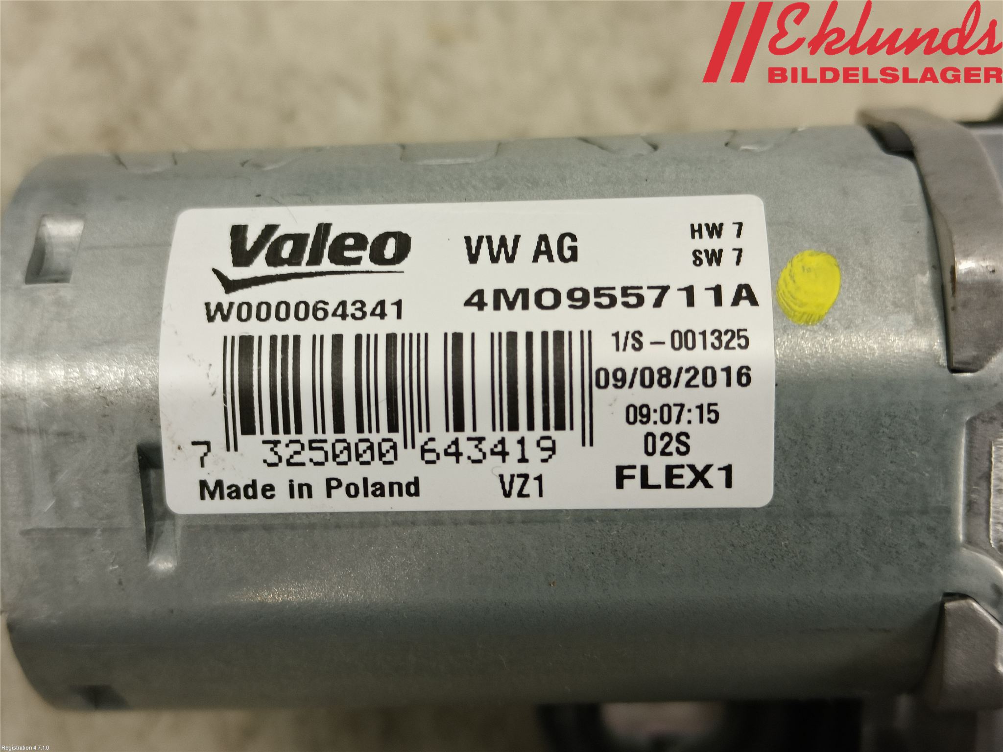 Audi A4/S4 B9 16-19 Torkarmotor Baklucka