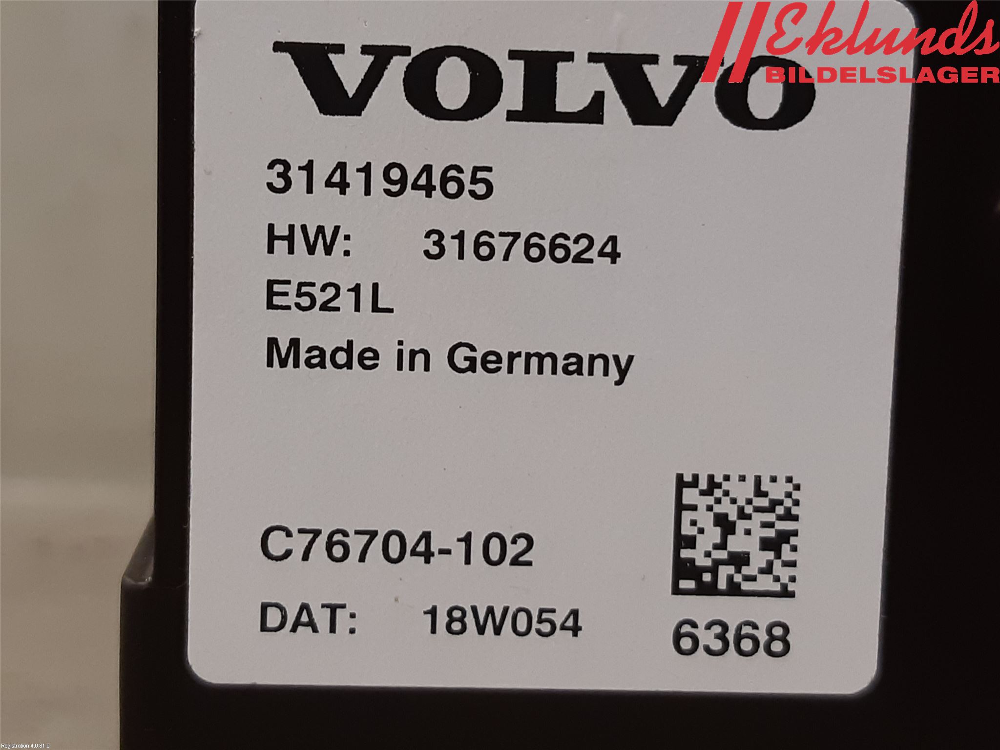 Volvo XC60 18- Styrenhet Baklucka