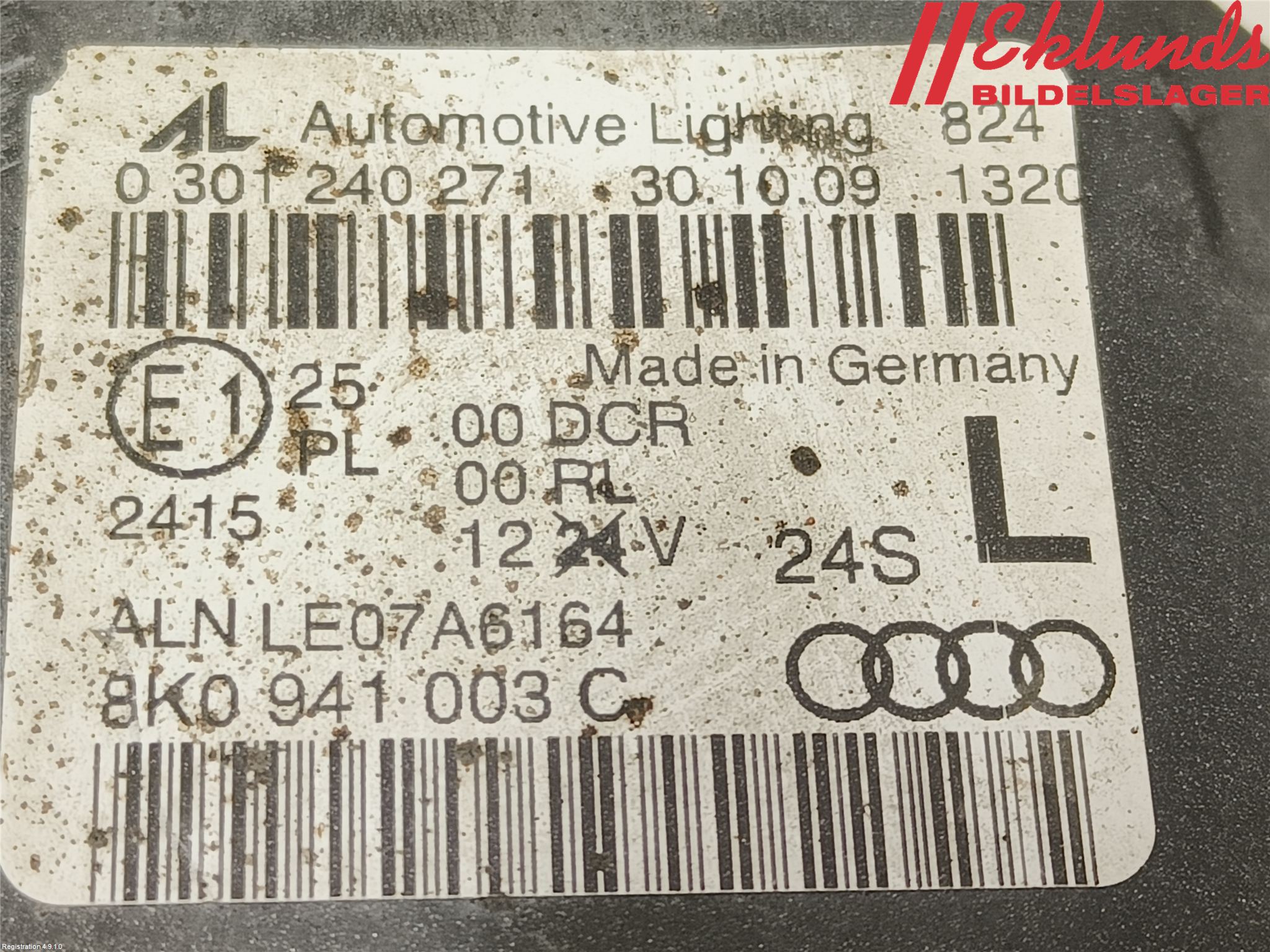 Audi A4/S4 08-11 Strålkastare Vänster