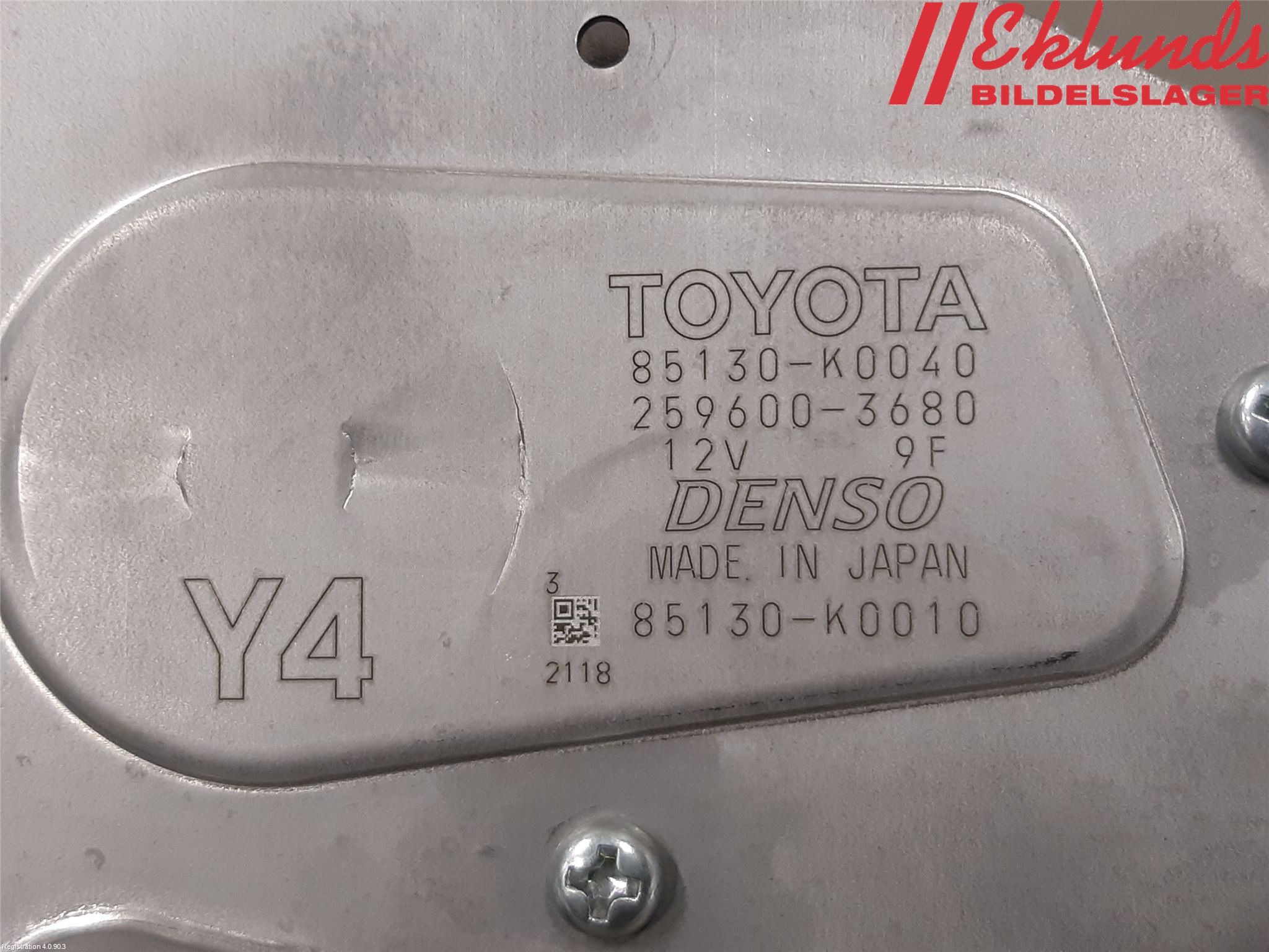 Toyota YARIS XP21 20- Torkarmotor Baklucka