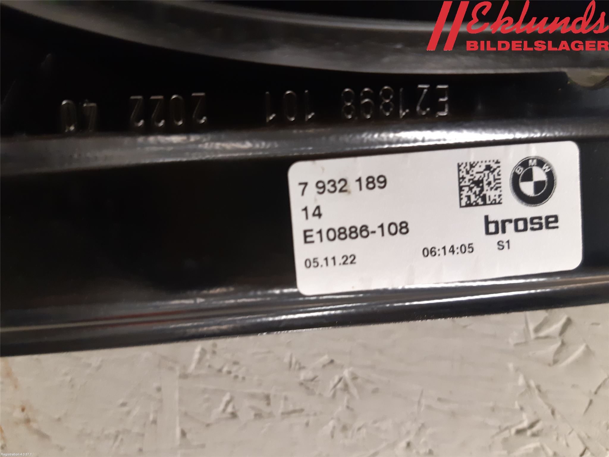 BMW iX I20 22- Fönsterhiss El Kompl