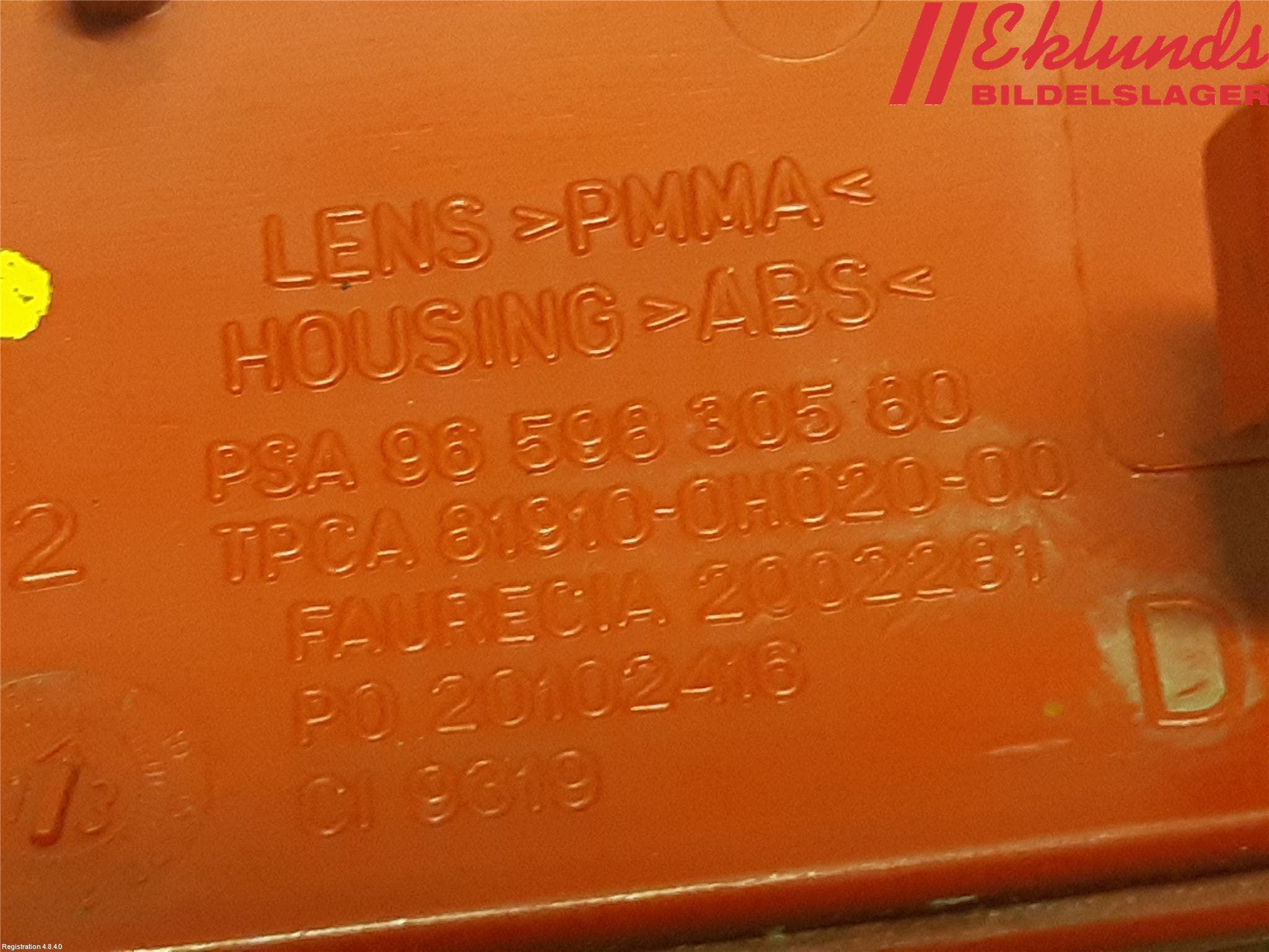 Citroen JUMPY 07-16 Dimljus/Reflex Bak