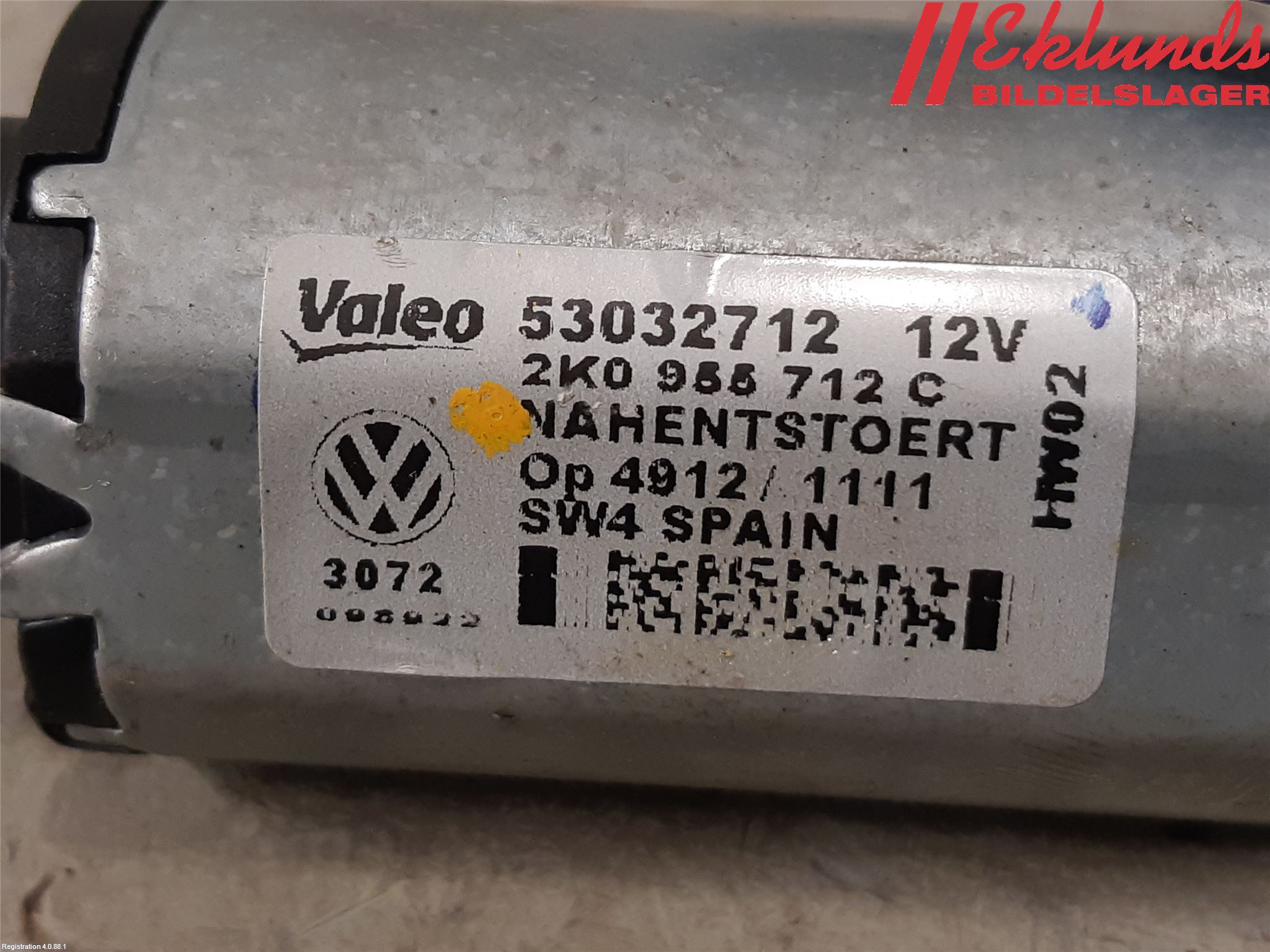Volkswagen VW CADDY 11-15 Torkarmotor Baklucka