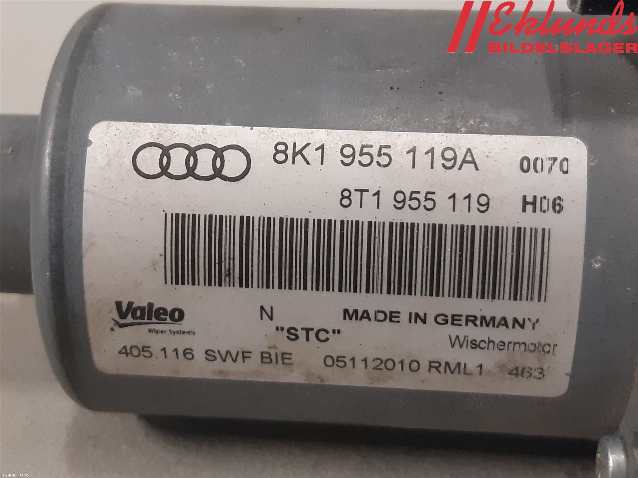Audi A4/S4 08-11 Torkarmotor Vindruta