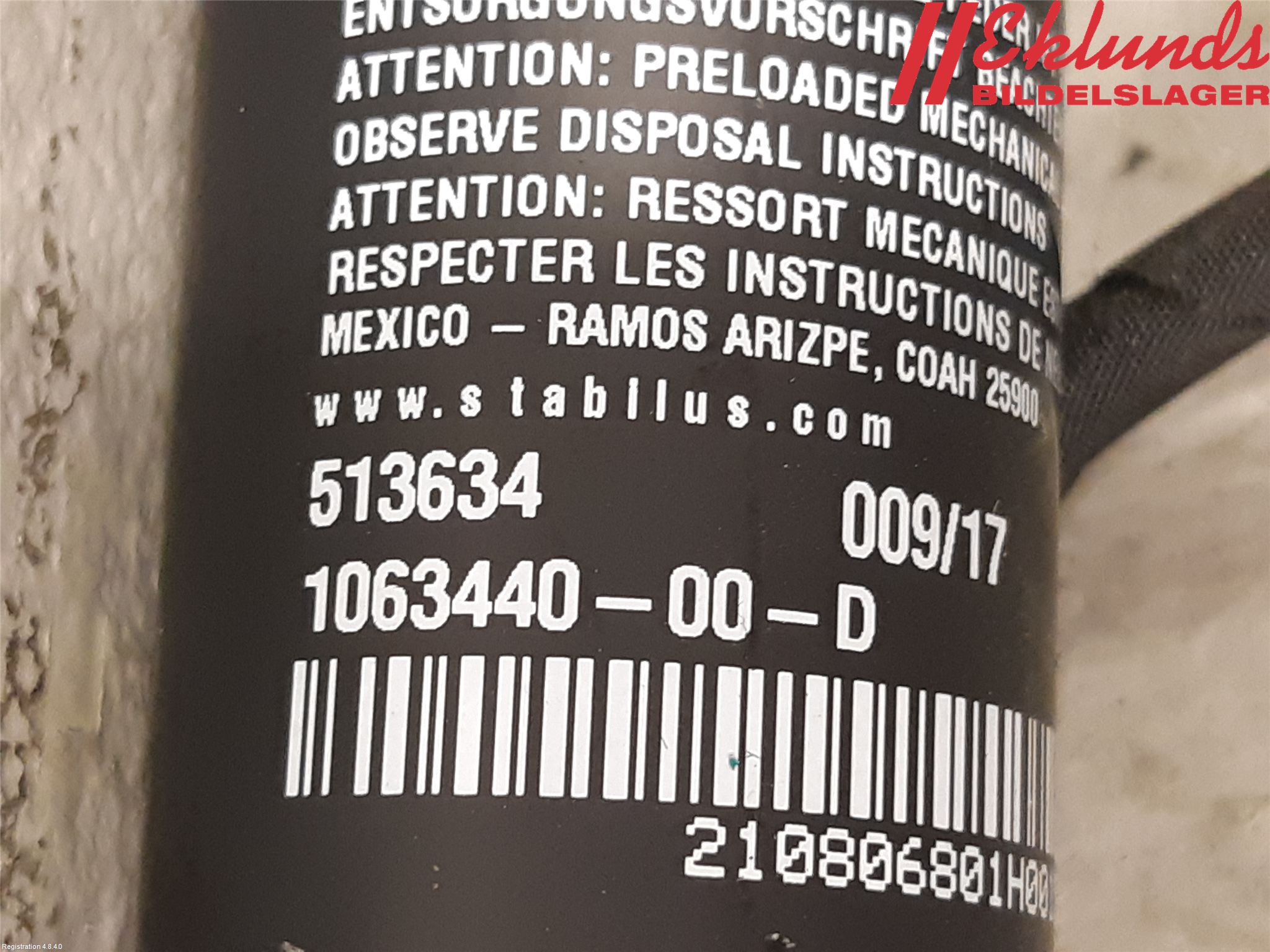 Tesla MODEL X 16- Gasfjäder Övrigt