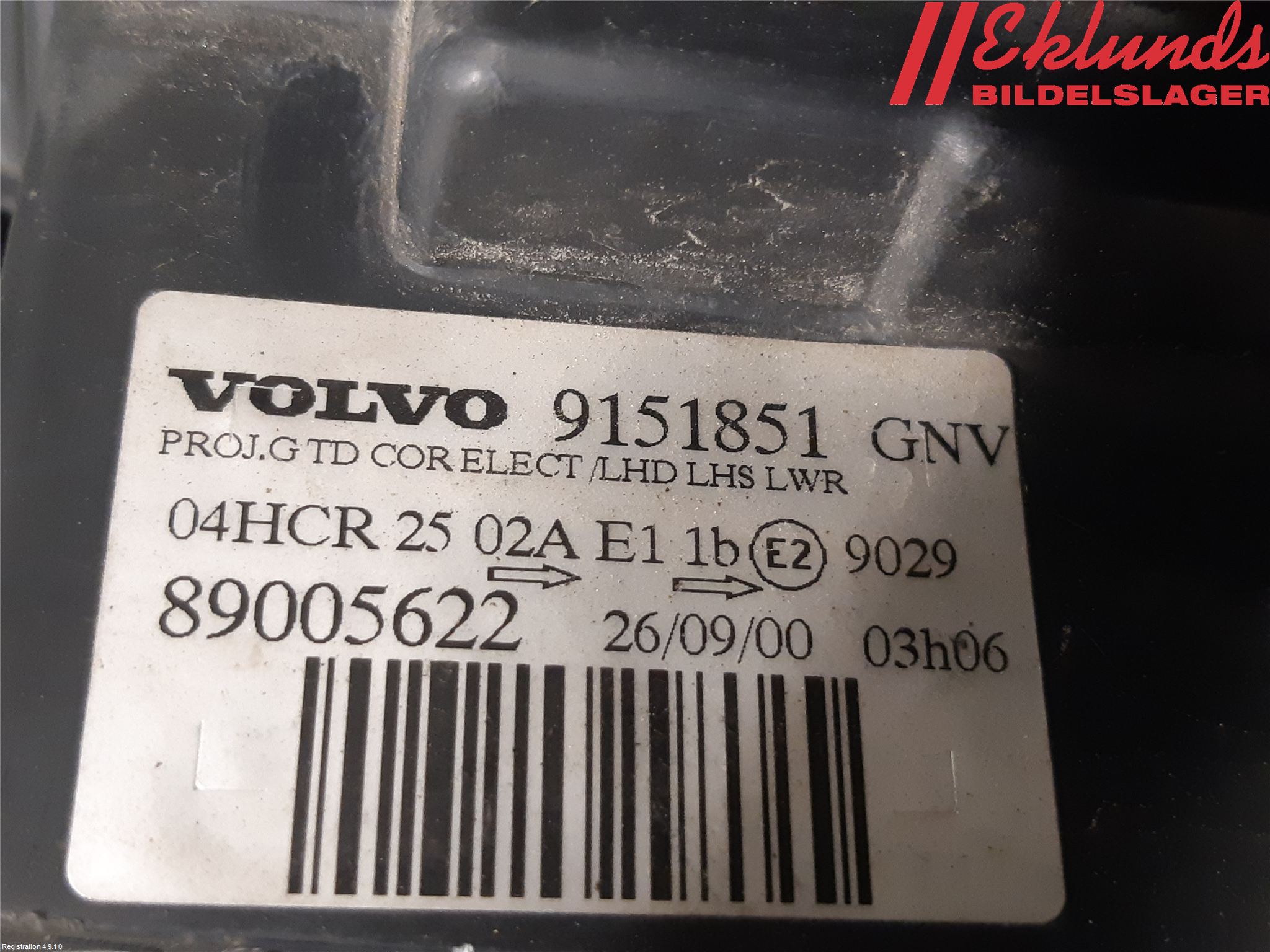 Volvo S60 01-04 Strålkastare Vänster