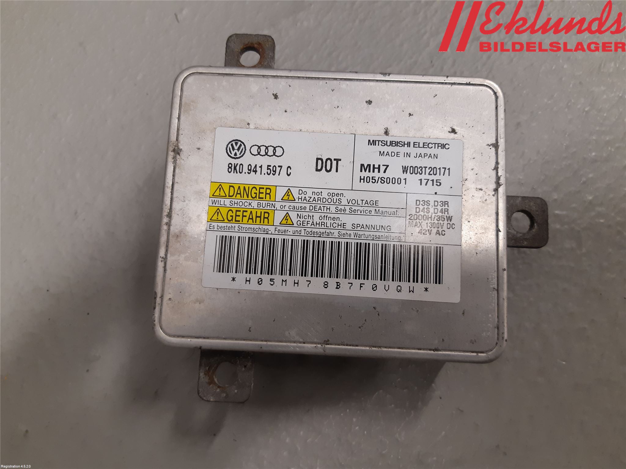 Audi A4/S4 08-11 Styrenhet Strålkastare