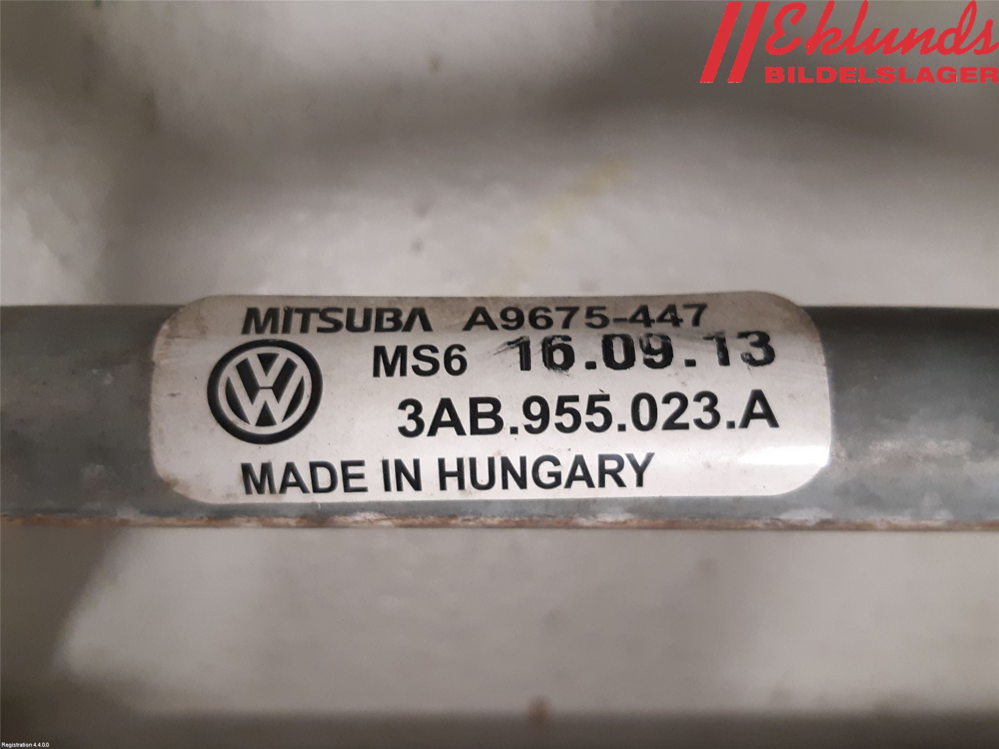 Volkswagen VW PASSAT 11-14 Torkarmekanism Vindruta