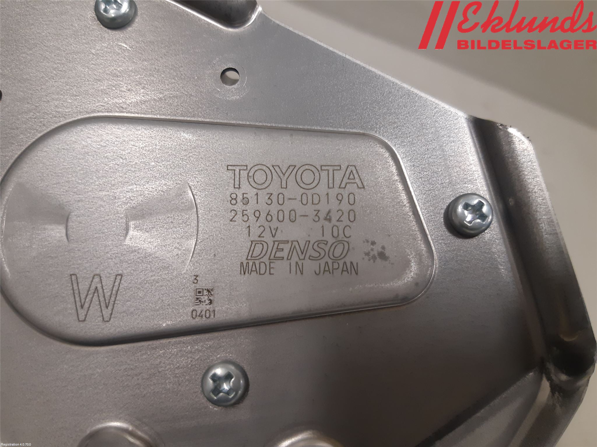 Toyota YARIS XP130 15-20 Torkarmotor Baklucka