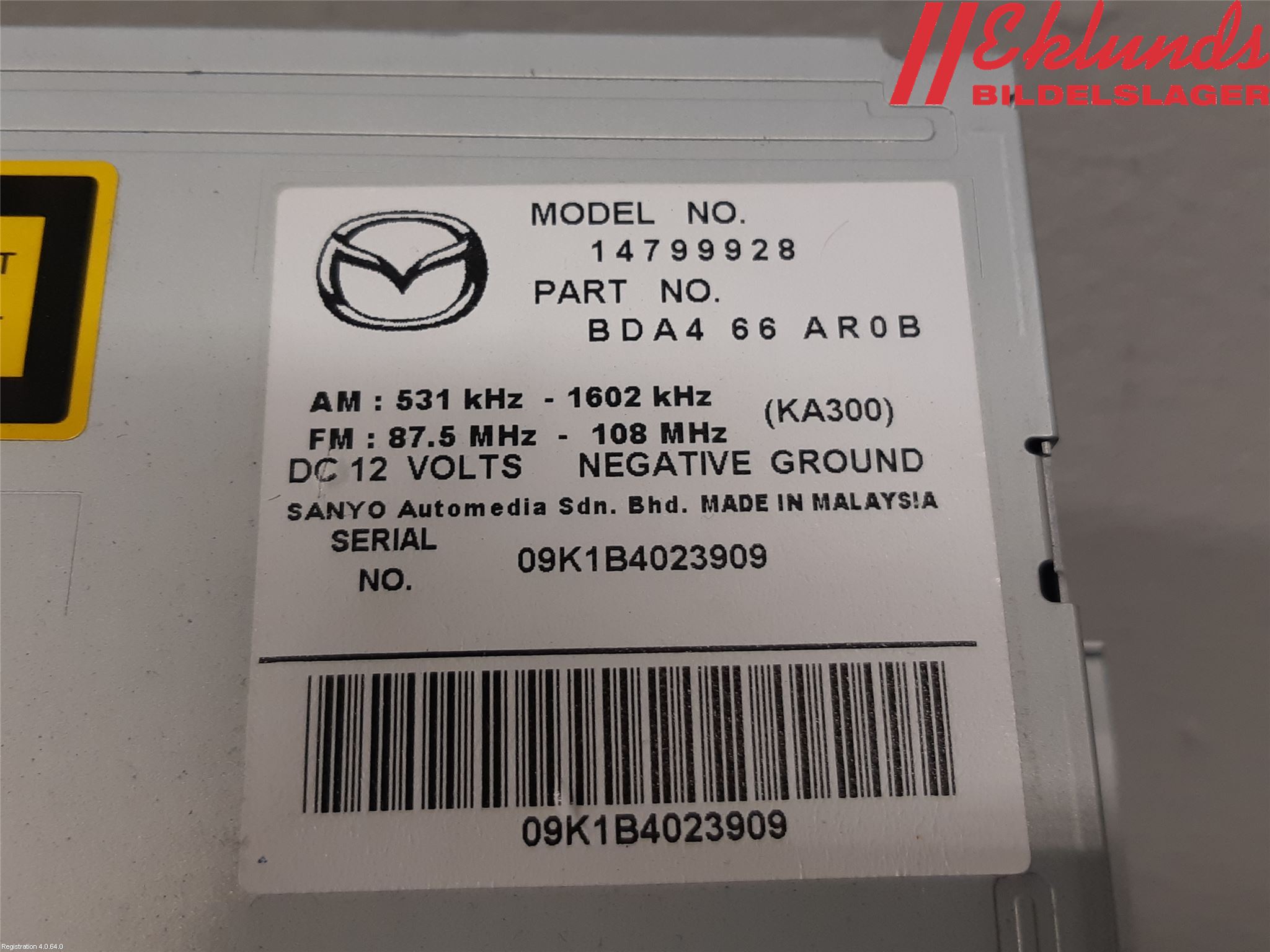 Mazda 3 II 09-13 Cd Radio - Multimediapanel