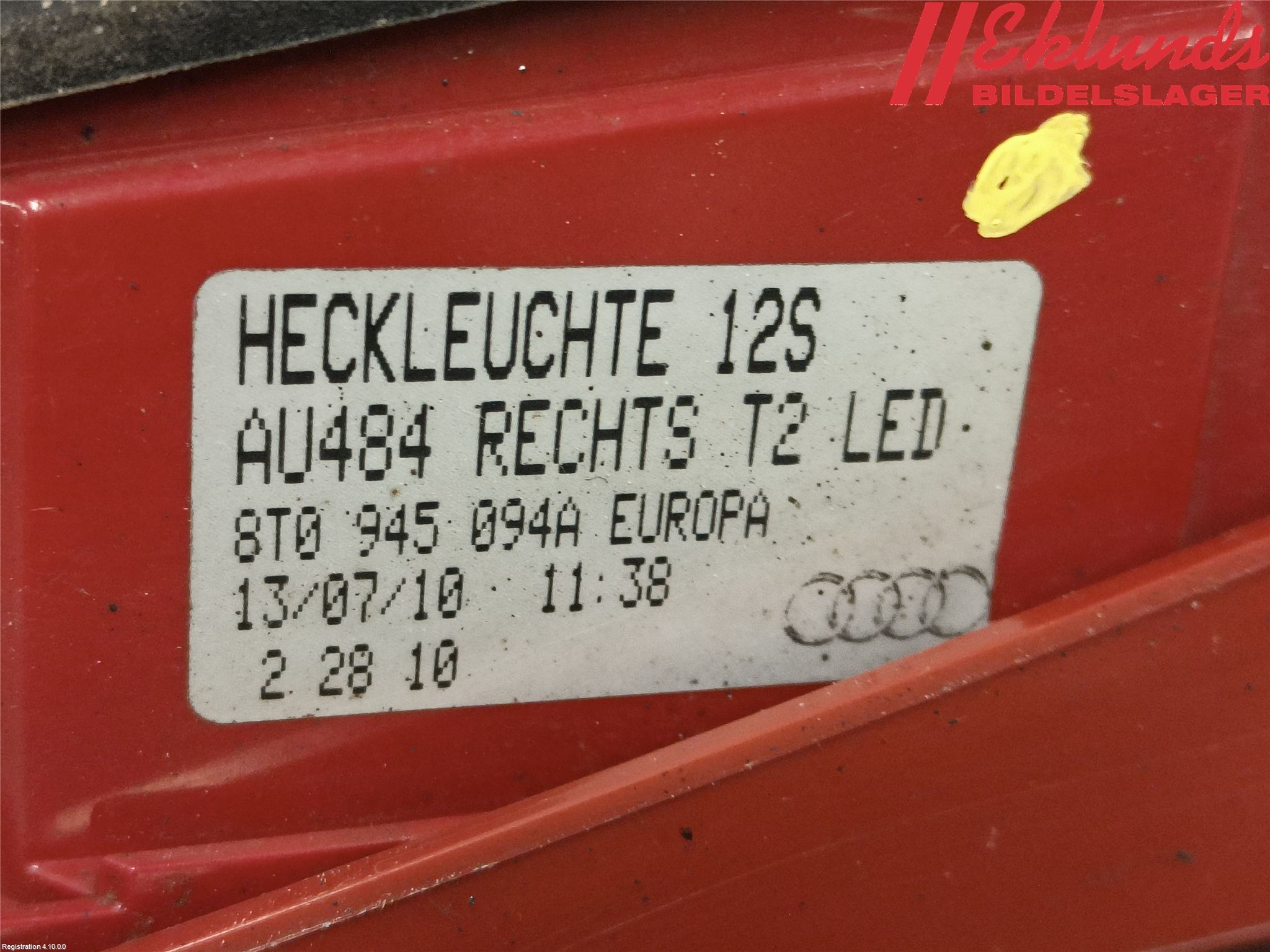 Audi A5 07-16 Bakljus Lucka Hö