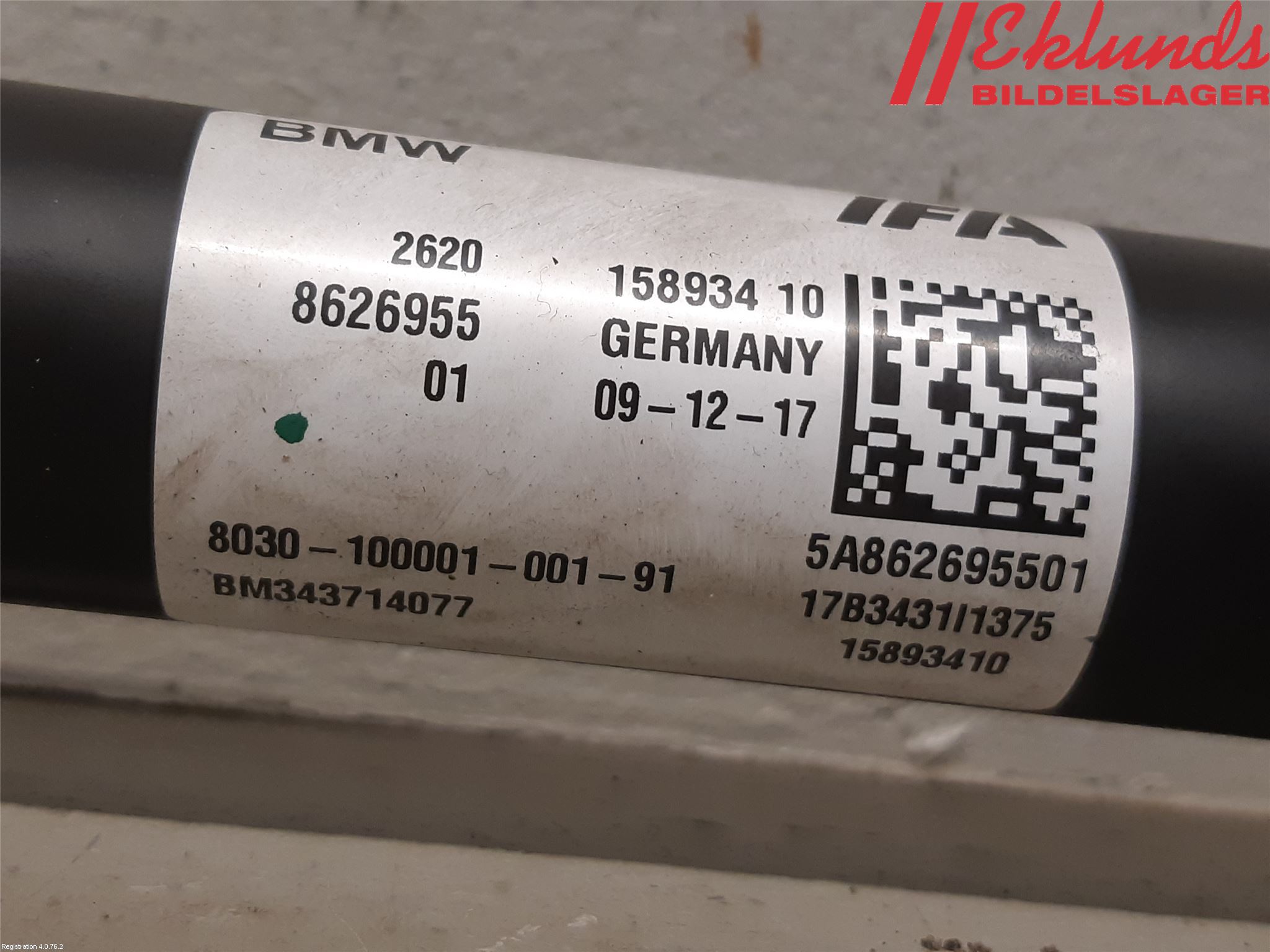 BMW 3 F30/F31/F80 12-19 Mellanaxel Främre 4Wd