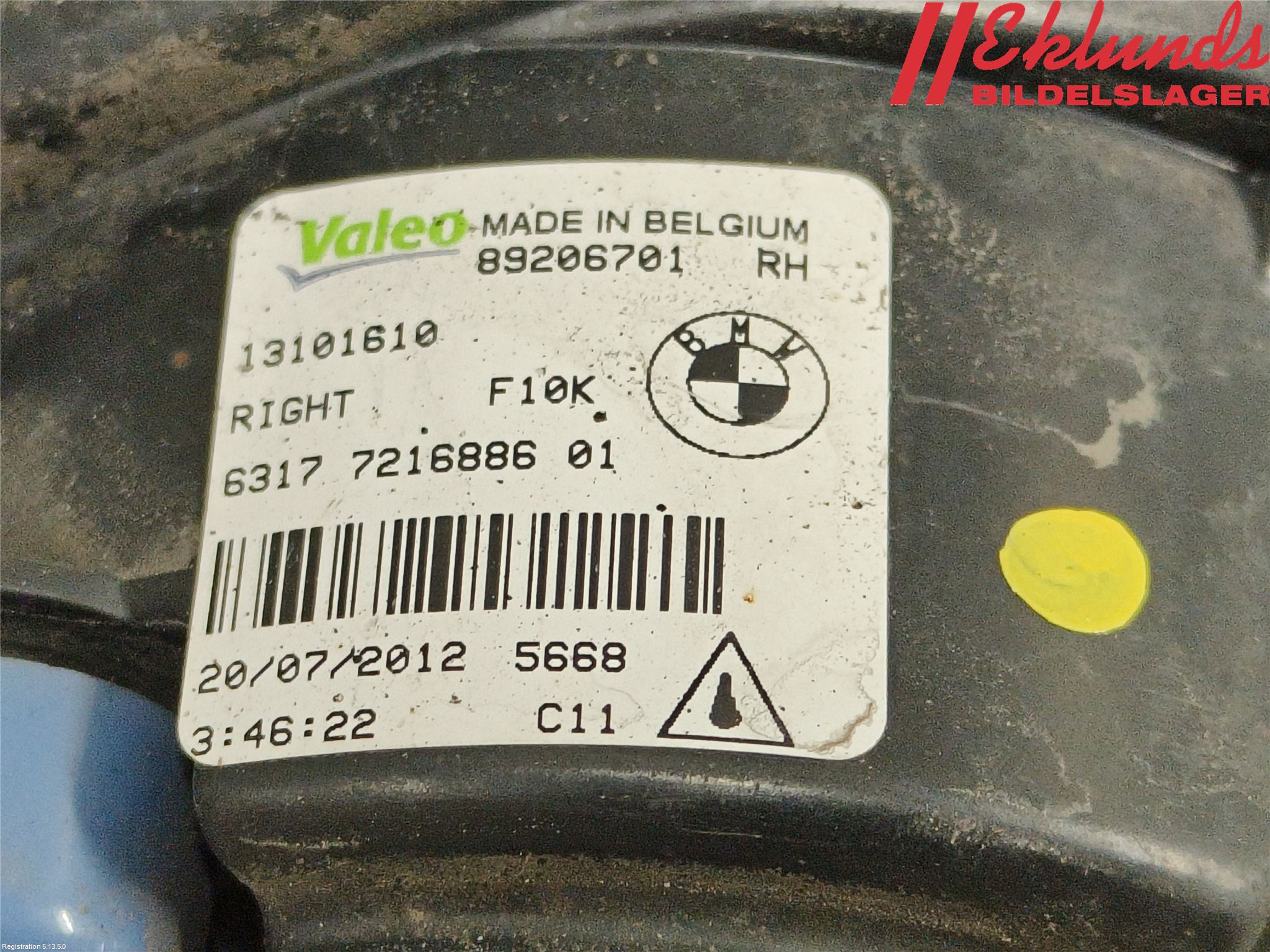 BMW 5 F10/F11/F18 09-17 Dimljus-Varselljus Fram