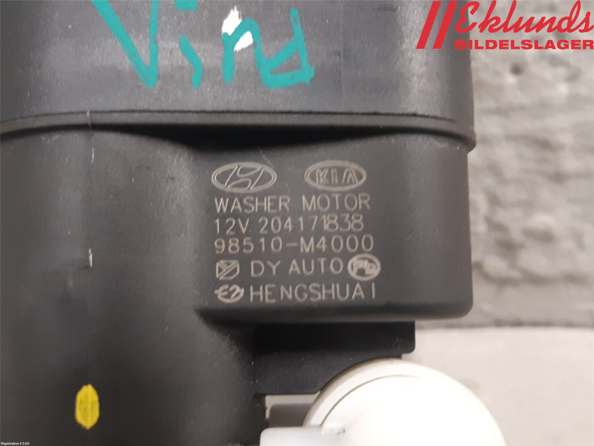 Hyundai i20 BC 21- Spolarpump Vindruta