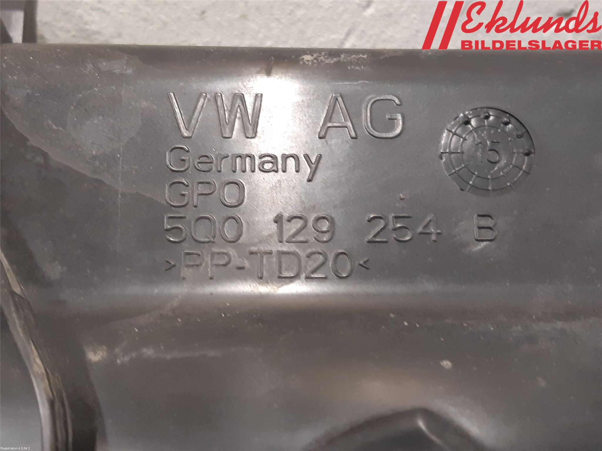 Volkswagen VW GOLF / E-GOLF VII 13-20 Förg-Bälg-Rör Mot Luftr