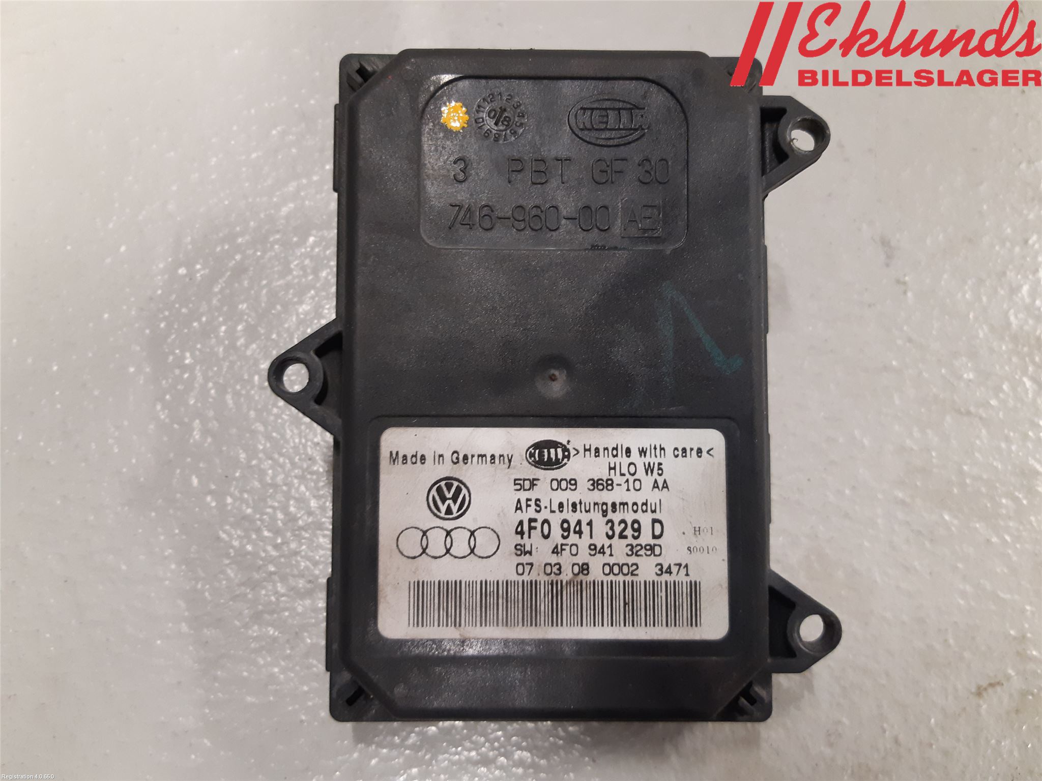 Audi A8/S8 4E  02-09 Styrenhet Strålkastare